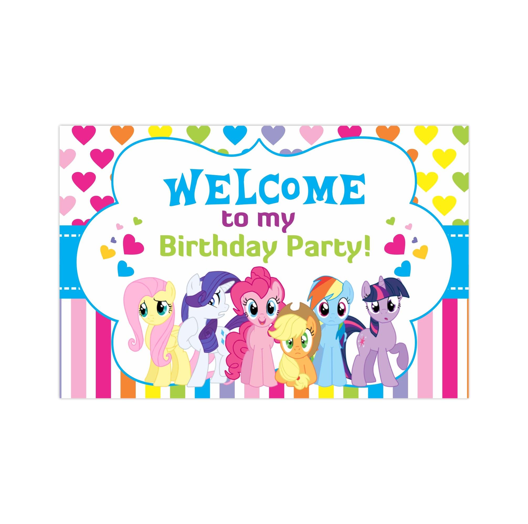 My Little Pony Entrance Banner / Door Sign THEME PARTIES Pretty UR Party