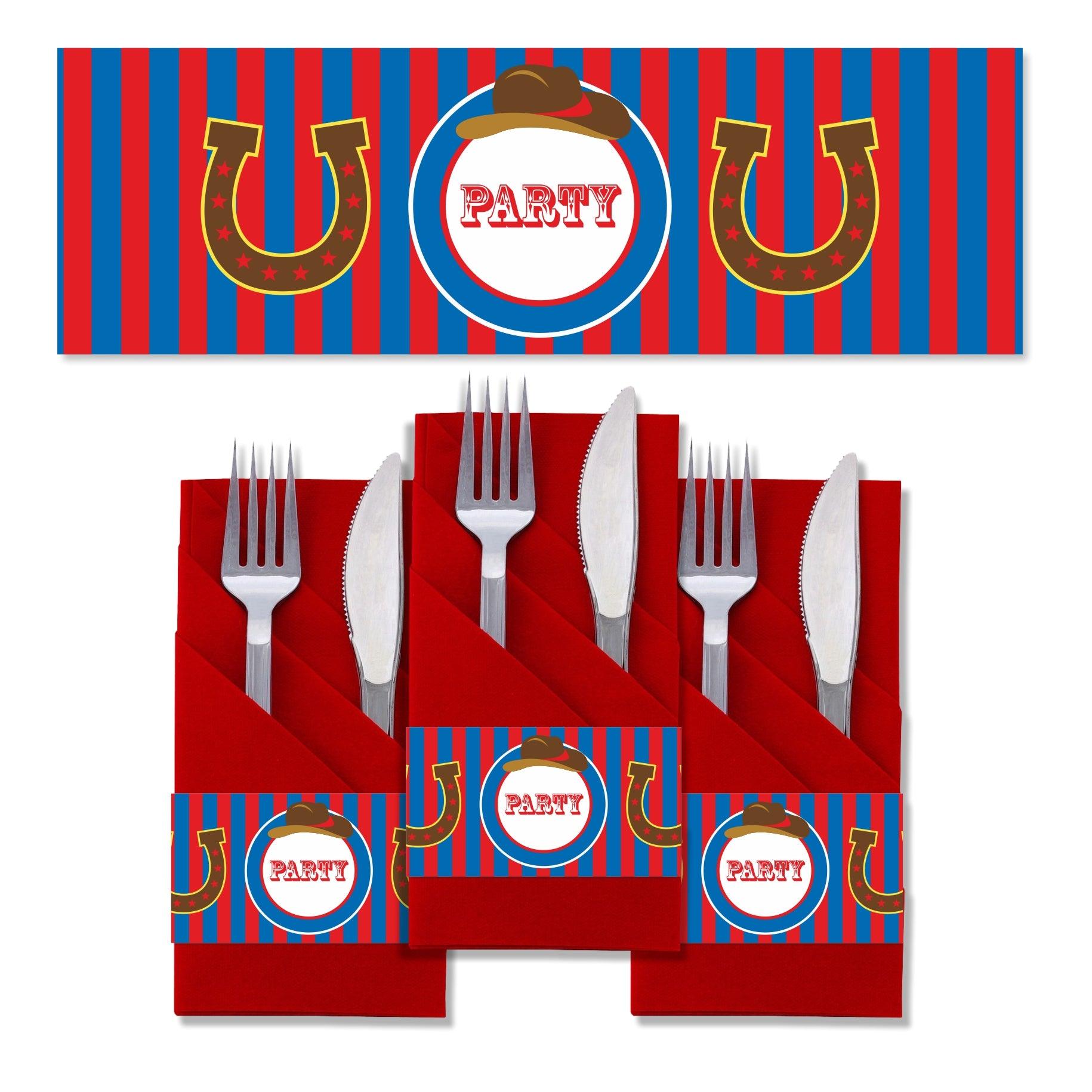 Little Cowboy Theme Napkin Rings THEME PARTIES Pretty UR Party