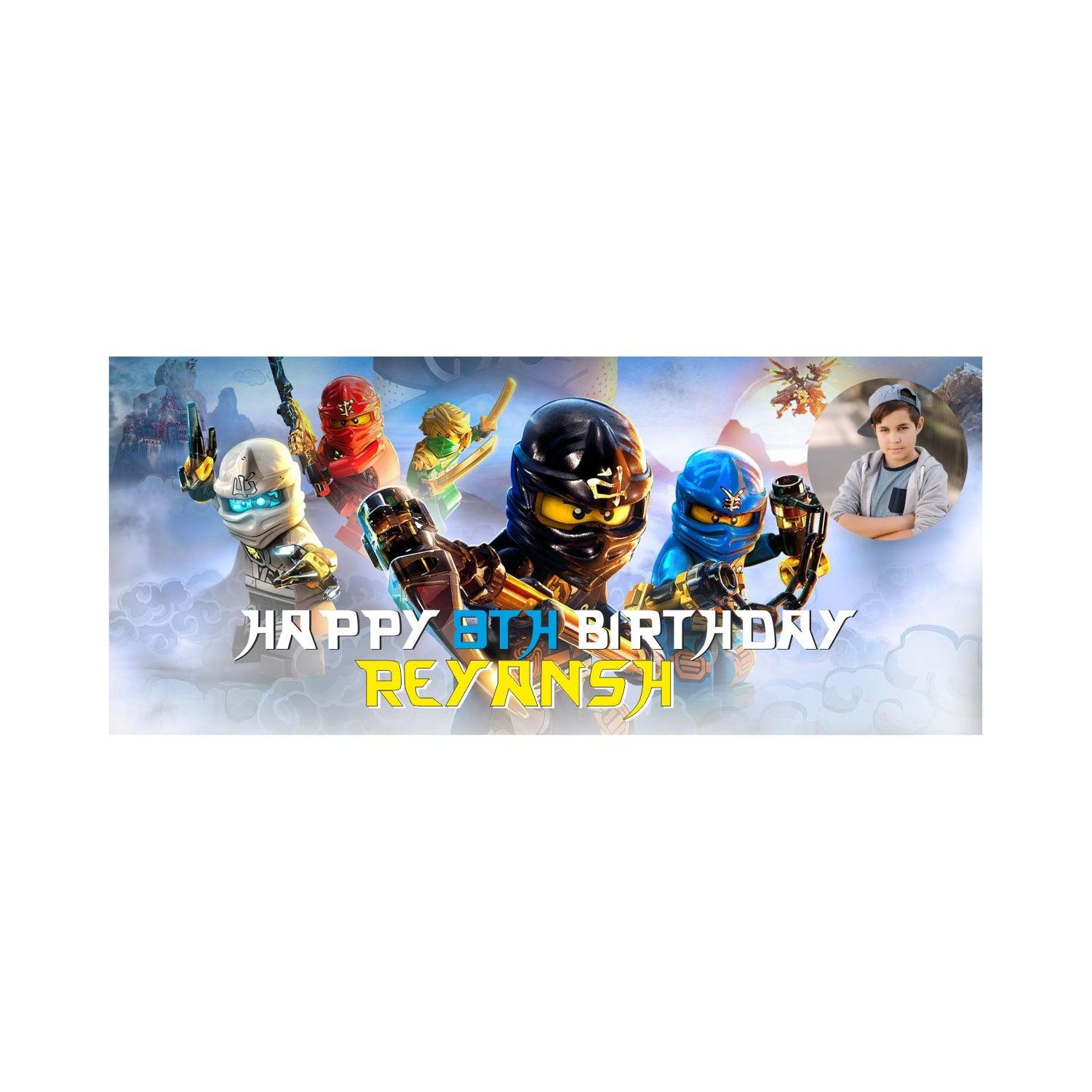 Personalized Ninjago Theme Banner - 13 x 30 inch ALL PARTY SUPPLIES Pretty UR Party