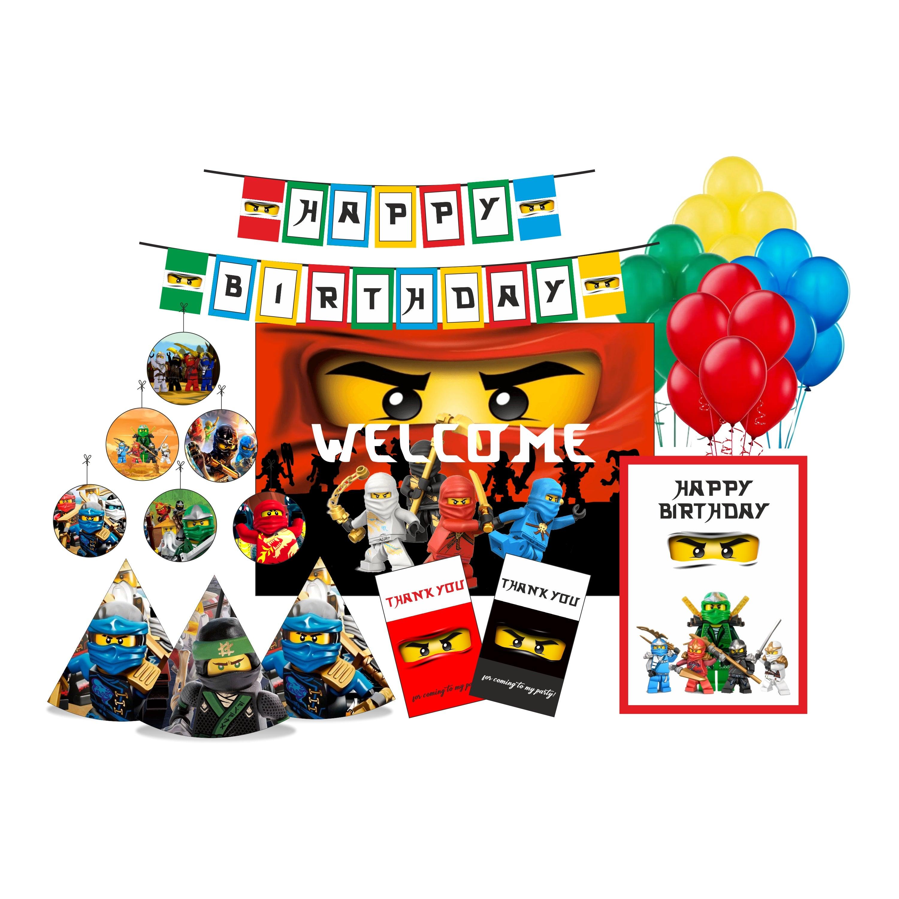 Ninjago theme Party Decorations Kit - 80 Pieces combo pack PACKAGES Pretty UR Party