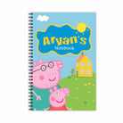 Peppa Pig inspired Note Books with coloured Pages - 200 pages PERSONALISED Pretty UR Party