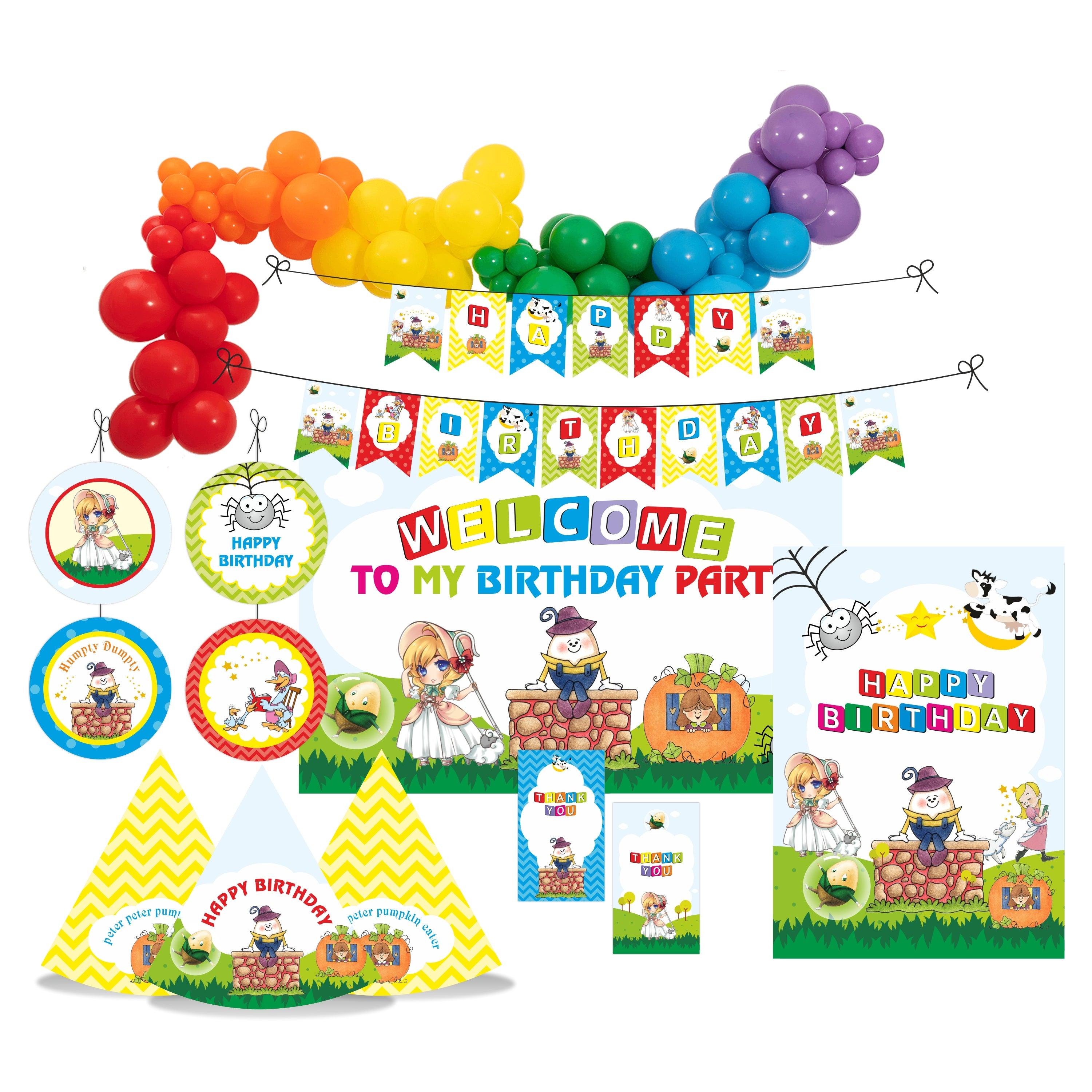 Nursery Rhymes Party Decorations Kit - 80 Pieces Combo Pack BIRTHDAYS Pretty UR Party