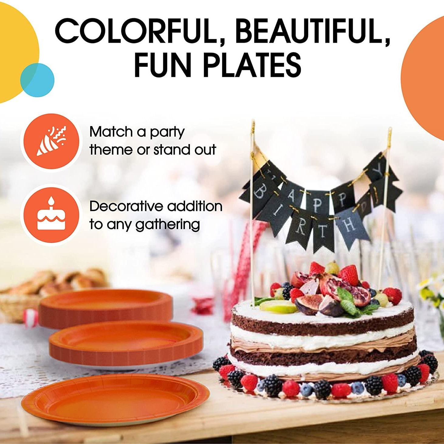 Orange Paper Plates - Pack of 10 TABLEWARE Pretty UR Party