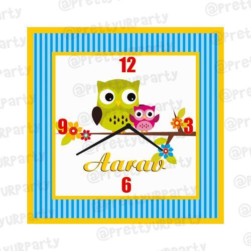 Personalised GirlyOwl Clock RETURN GIFTS Pretty UR Party