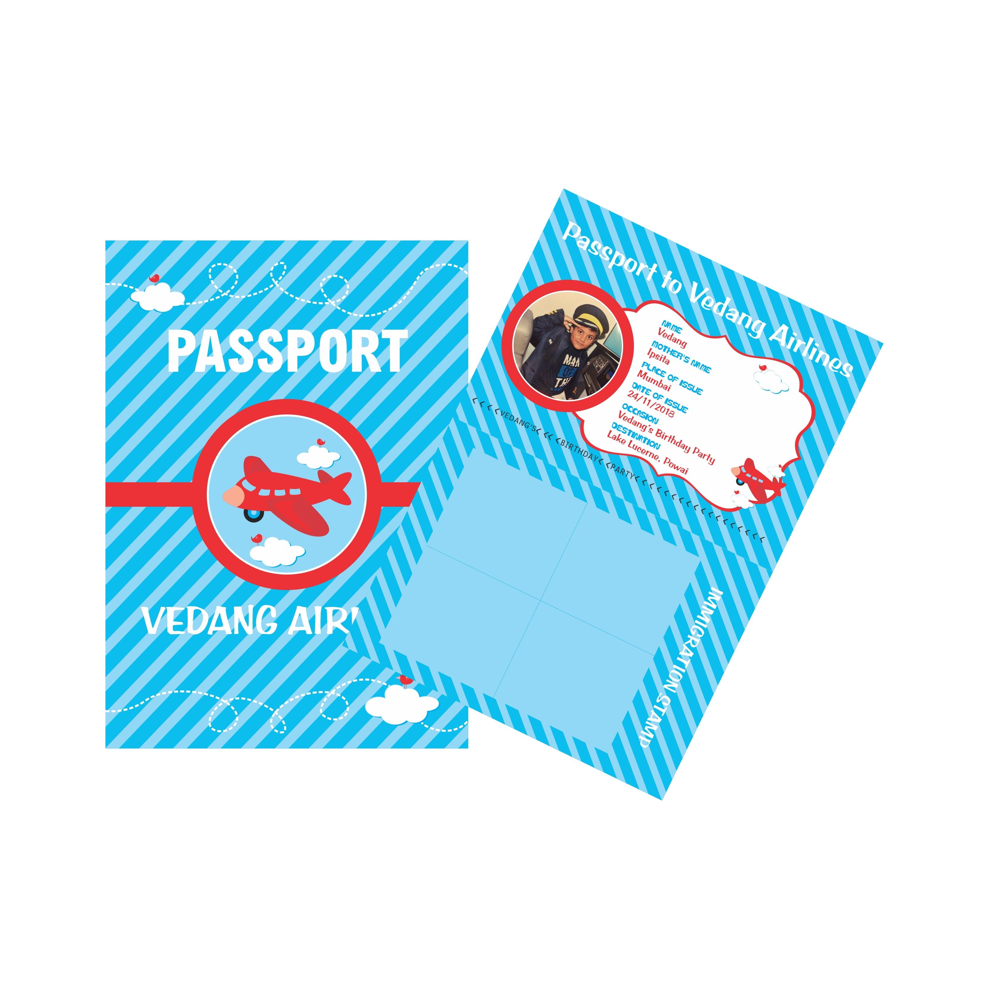 Personalised Airlines Passport THEME PARTIES Pretty UR Party