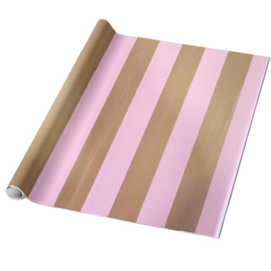 Pink and Gold Stripes Wrapping paper (pack of 5) RETURN GIFTS Pretty UR Party
