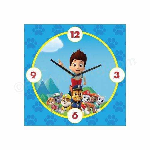Personalized Paw Patrol Blue Theme Clock THEME PARTIES Pretty UR Party