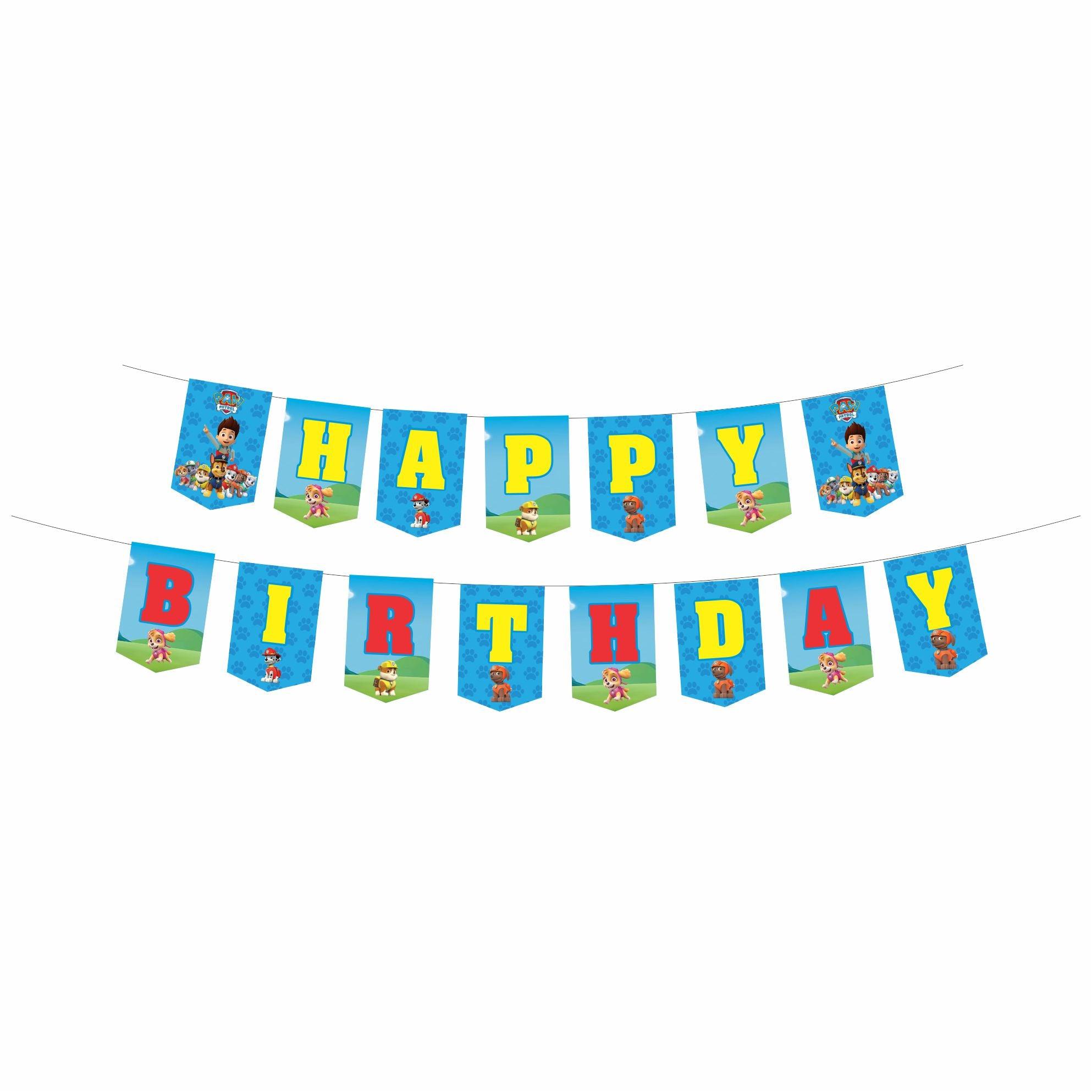 Paw Patrol Blue Theme Bunting THEME PARTIES Pretty UR Party