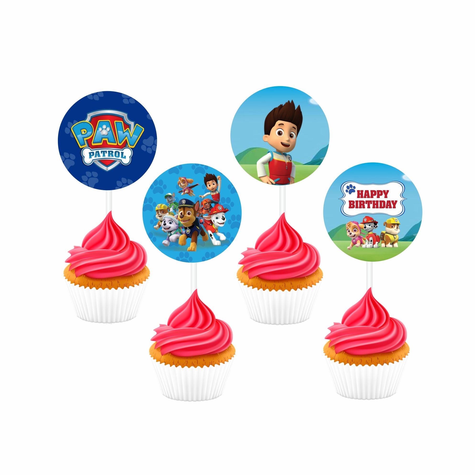 Paw Patrol Blue Theme Cupcake / Food Toppers THEME PARTIES Pretty UR Party