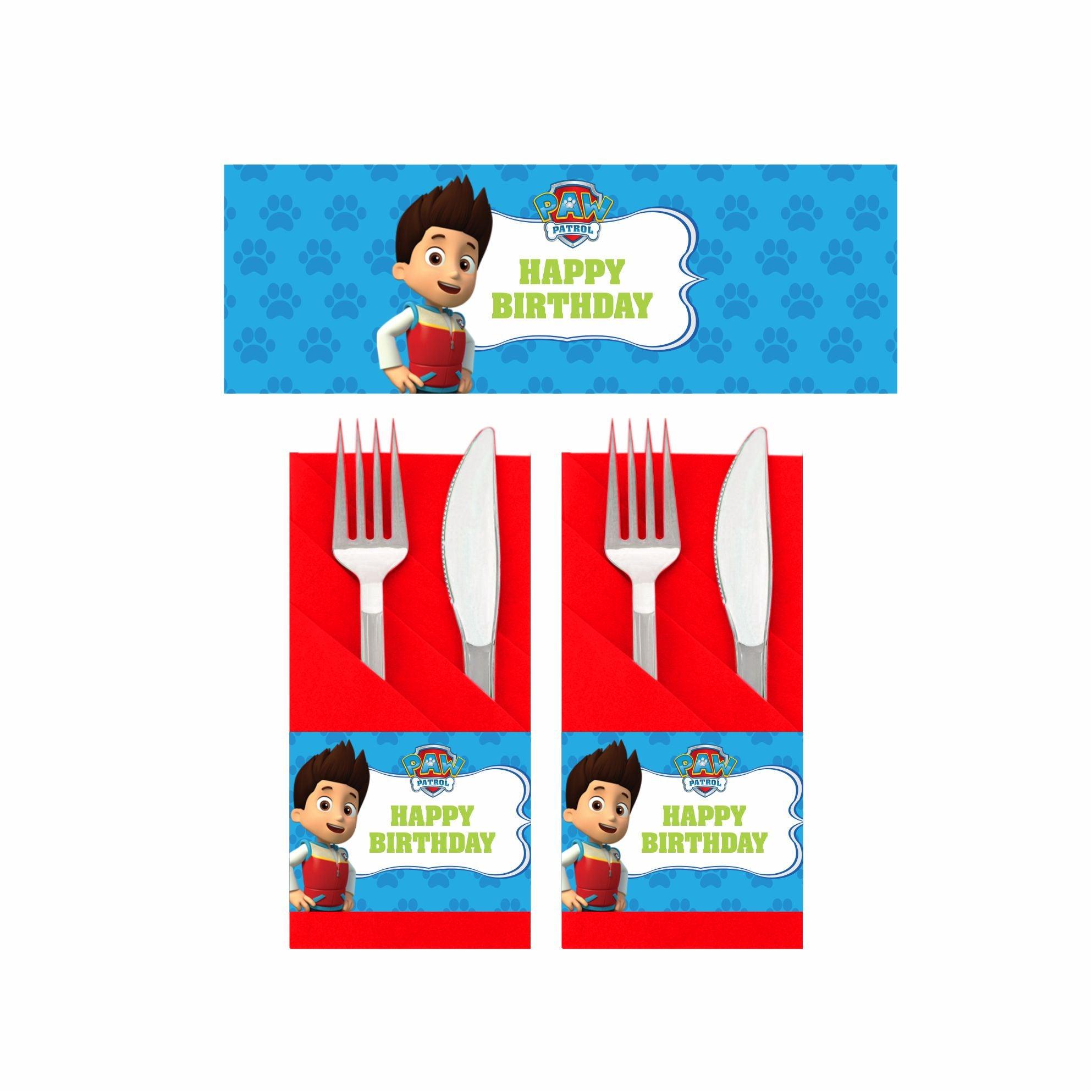 Paw Patrol Blue Theme Napkin Rings THEME PARTIES Pretty UR Party