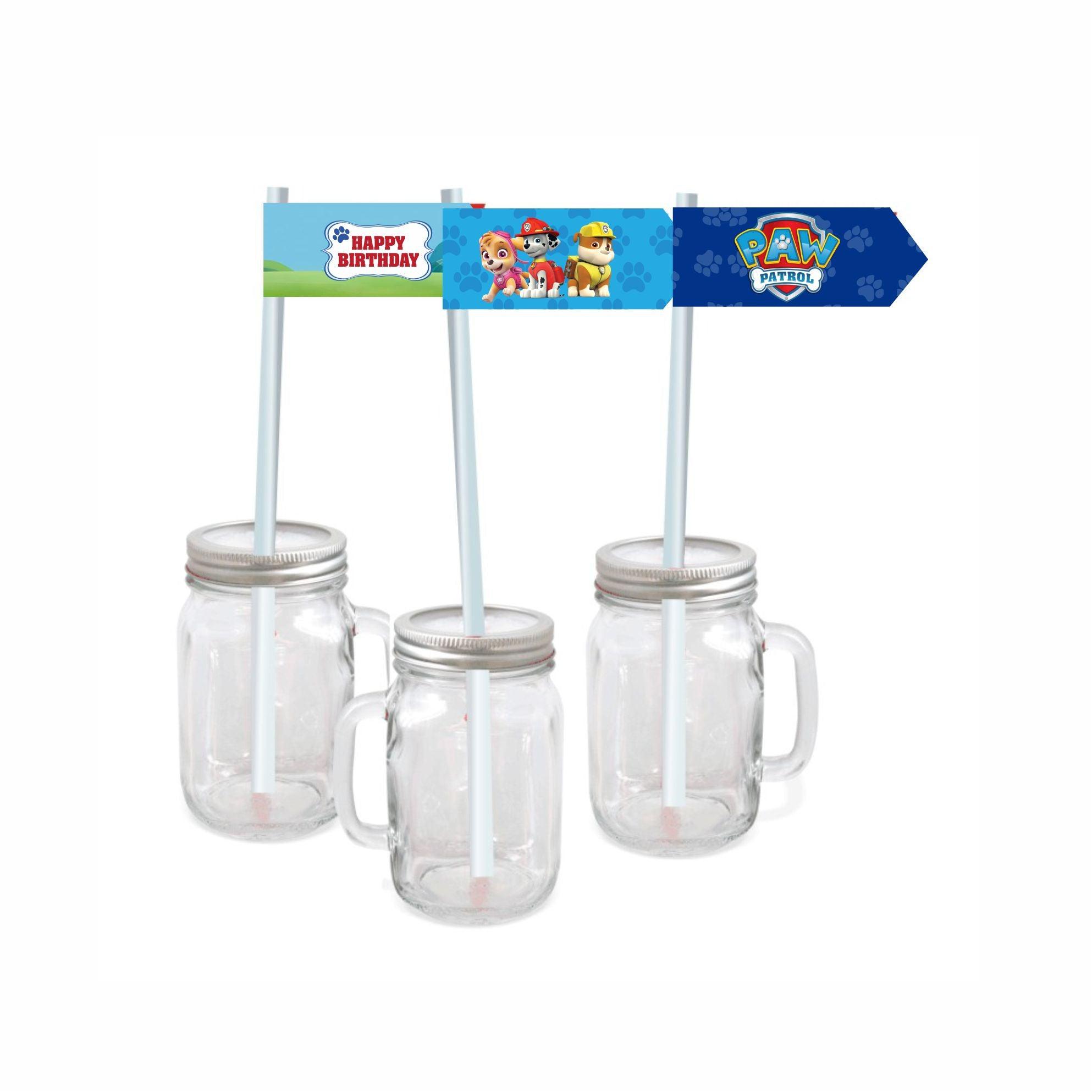 Paw Patrol Blue Theme Drink Straws THEME PARTIES Pretty UR Party