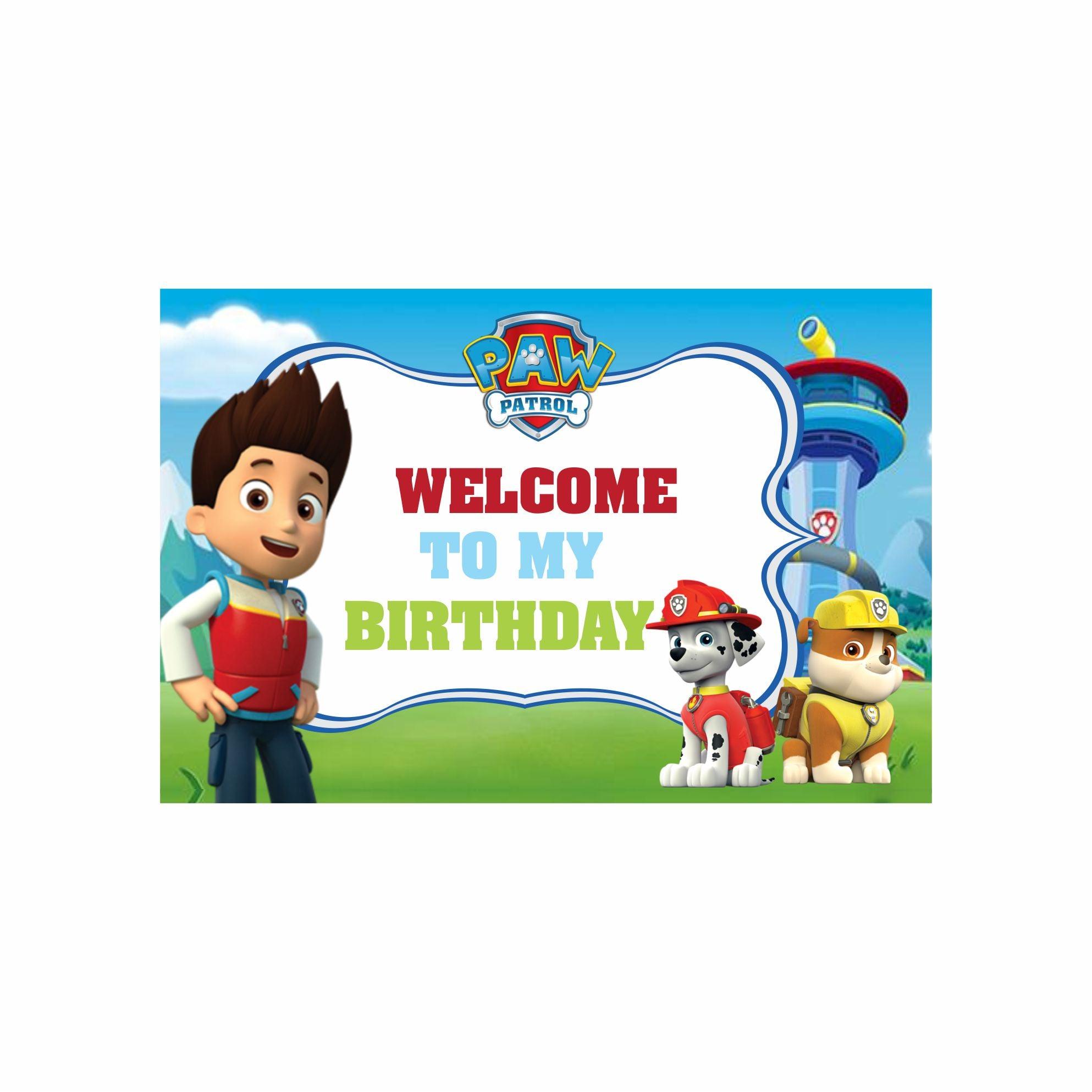 Paw Patrol Blue Theme Entrance Banner / Door Sign THEME PARTIES Pretty UR Party