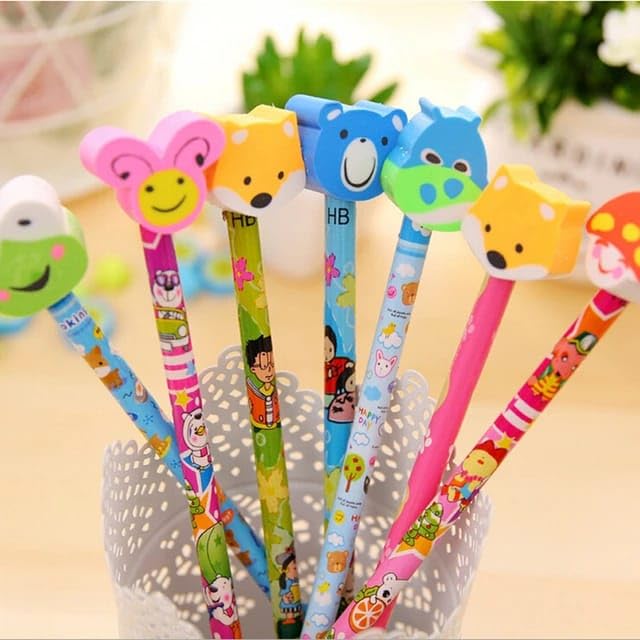Pencils with erasers - Pack of 5 ALL PARTY SUPPLIES PRETTY UR PARTY