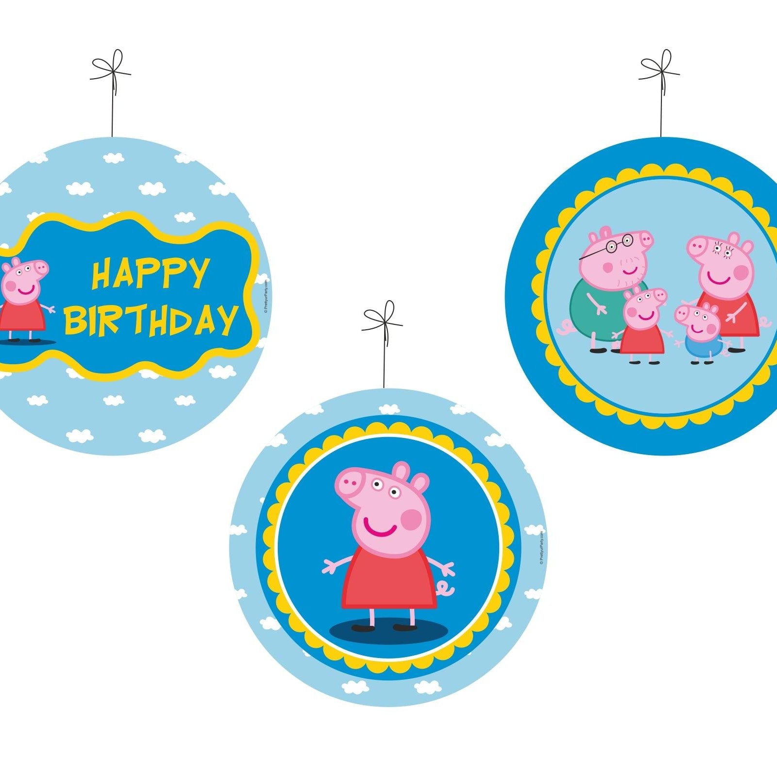 Peppa pig Inspired Danglers THEME PARTIES Pretty UR Party