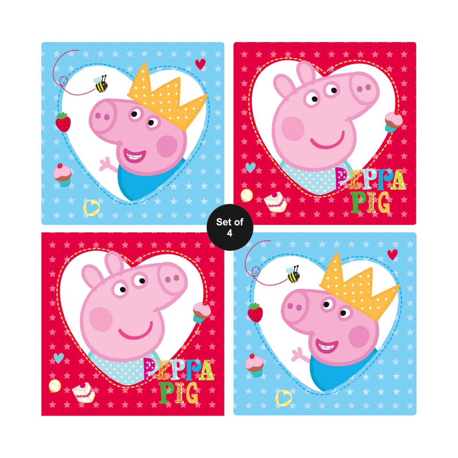 Peppa Pig Coaster - Set of 4 THEME PARTIES Pretty UR Party