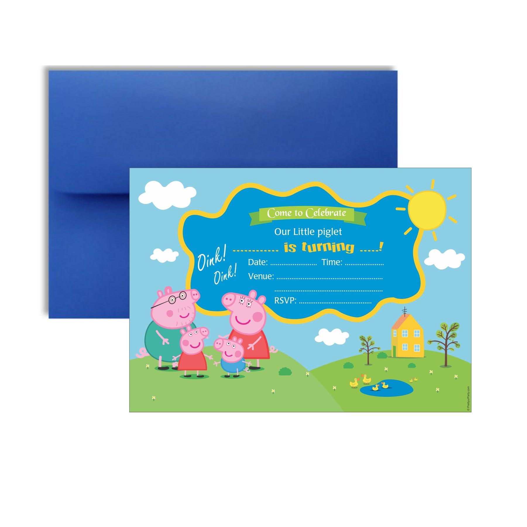 Peppa pig Inspired Invitations THEME PARTIES Pretty UR Party