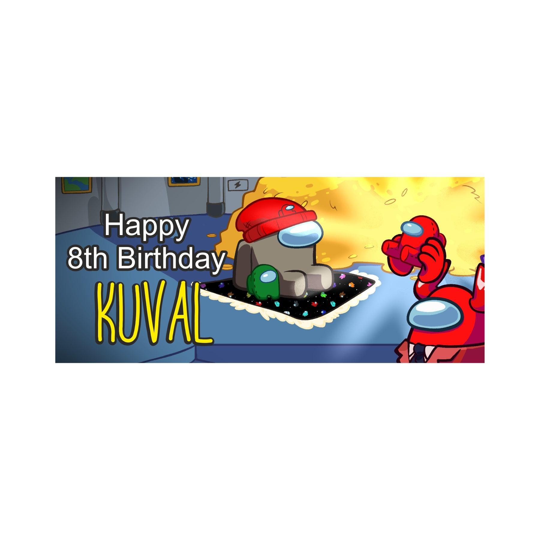 Personalized Among Us Theme Banner - 30 inch ALL PARTY SUPPLIES Pretty UR Party