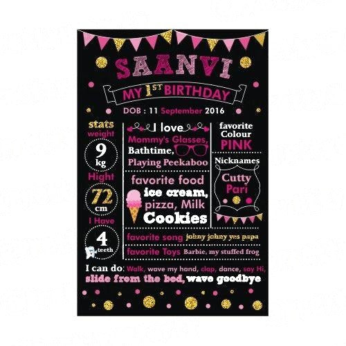 Birthday Chalkboard Poster - Pink