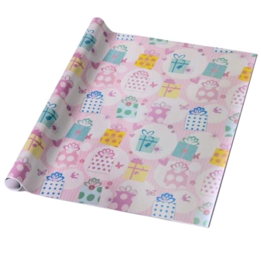 Pink Happy Birthday Wrapping Paper (Pack of 5) RETURN GIFTS Pretty UR Party