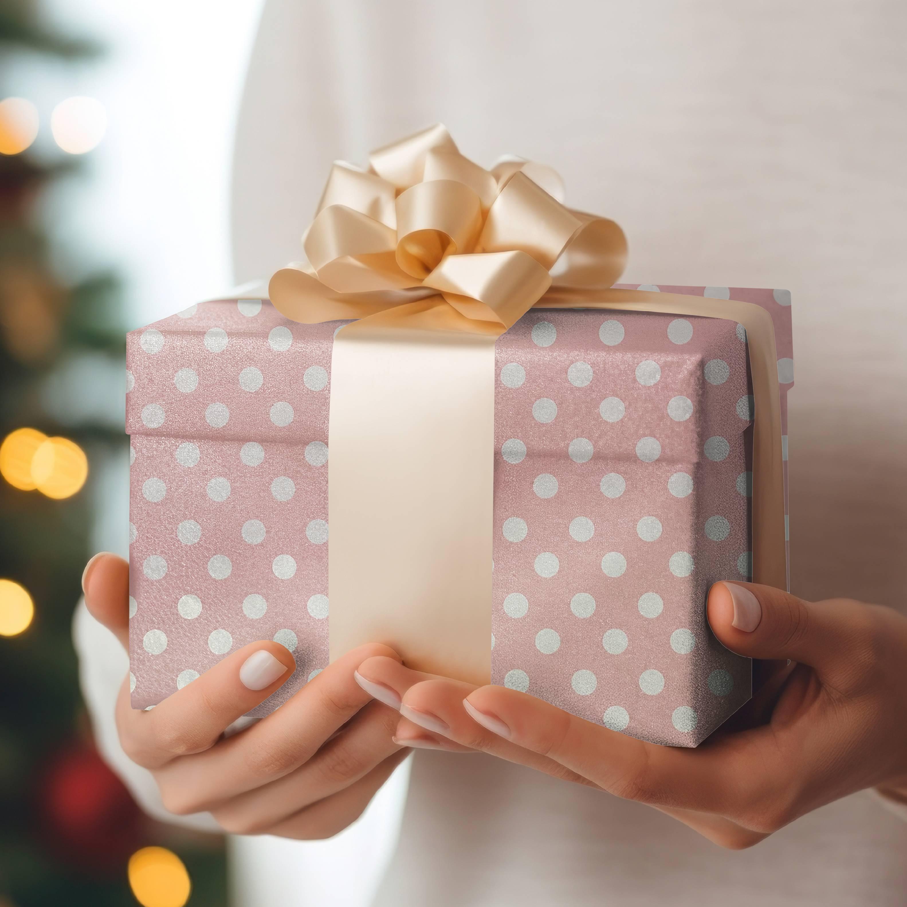 Pastel Pink polka dots Wrapping paper (pack of 5) RETURN GIFTS Pretty UR Party