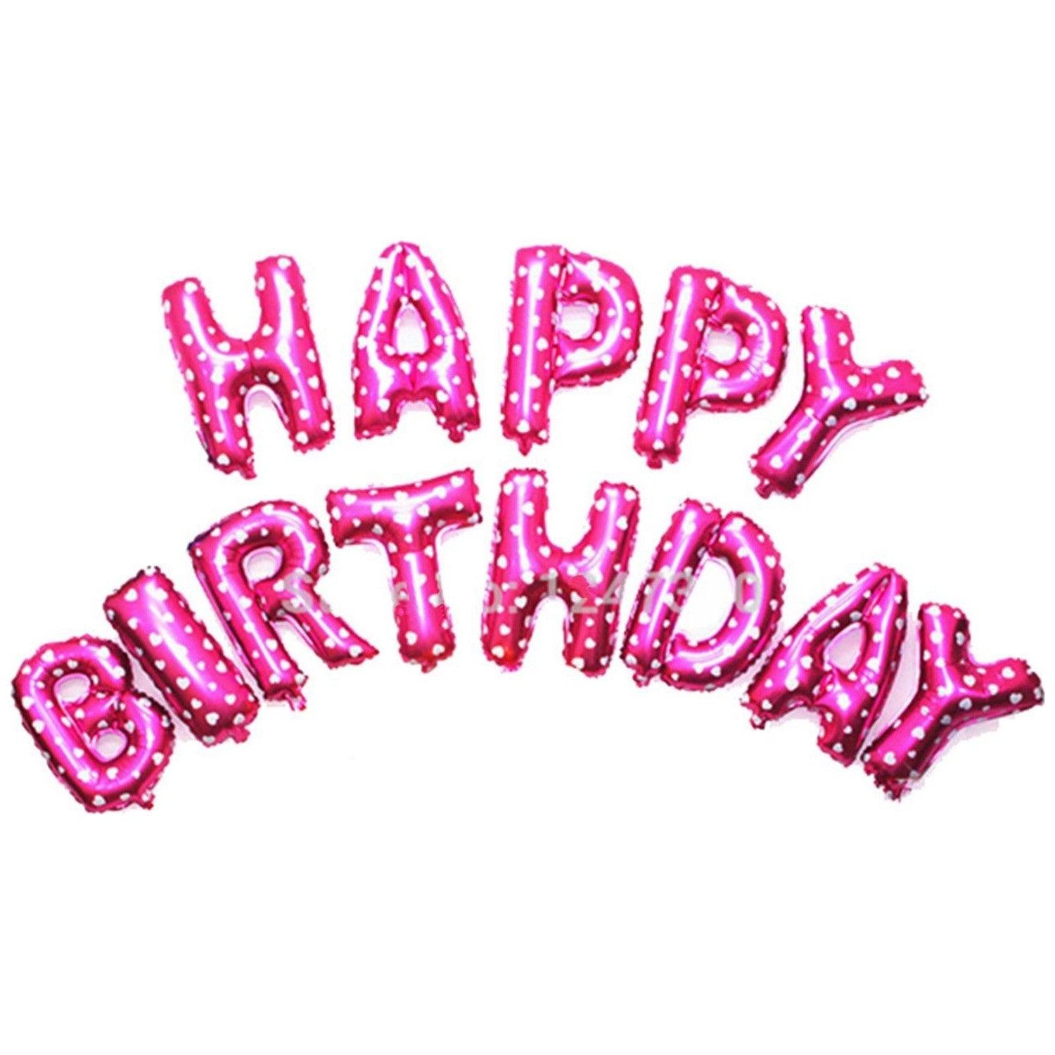 Happy Birthday Letter Foil Balloons - 16 inches THEME PARTIES Pretty UR Party Pink Polka Dot