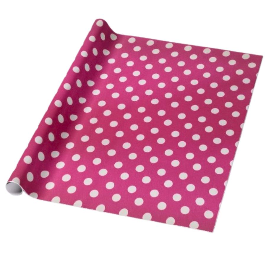 Dark Pink polka dots Wrapping paper (pack of 5) RETURN GIFTS Pretty UR Party