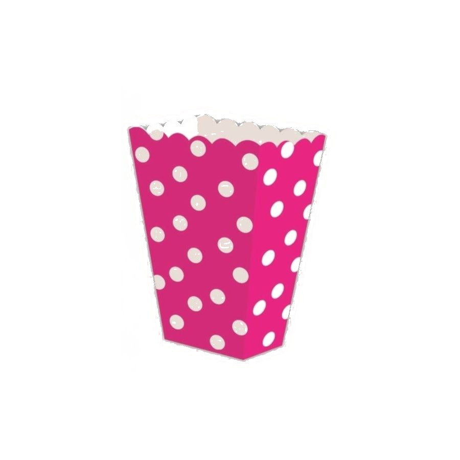 Hot Pink Polka Dot Popcorn Box - Pack of 10