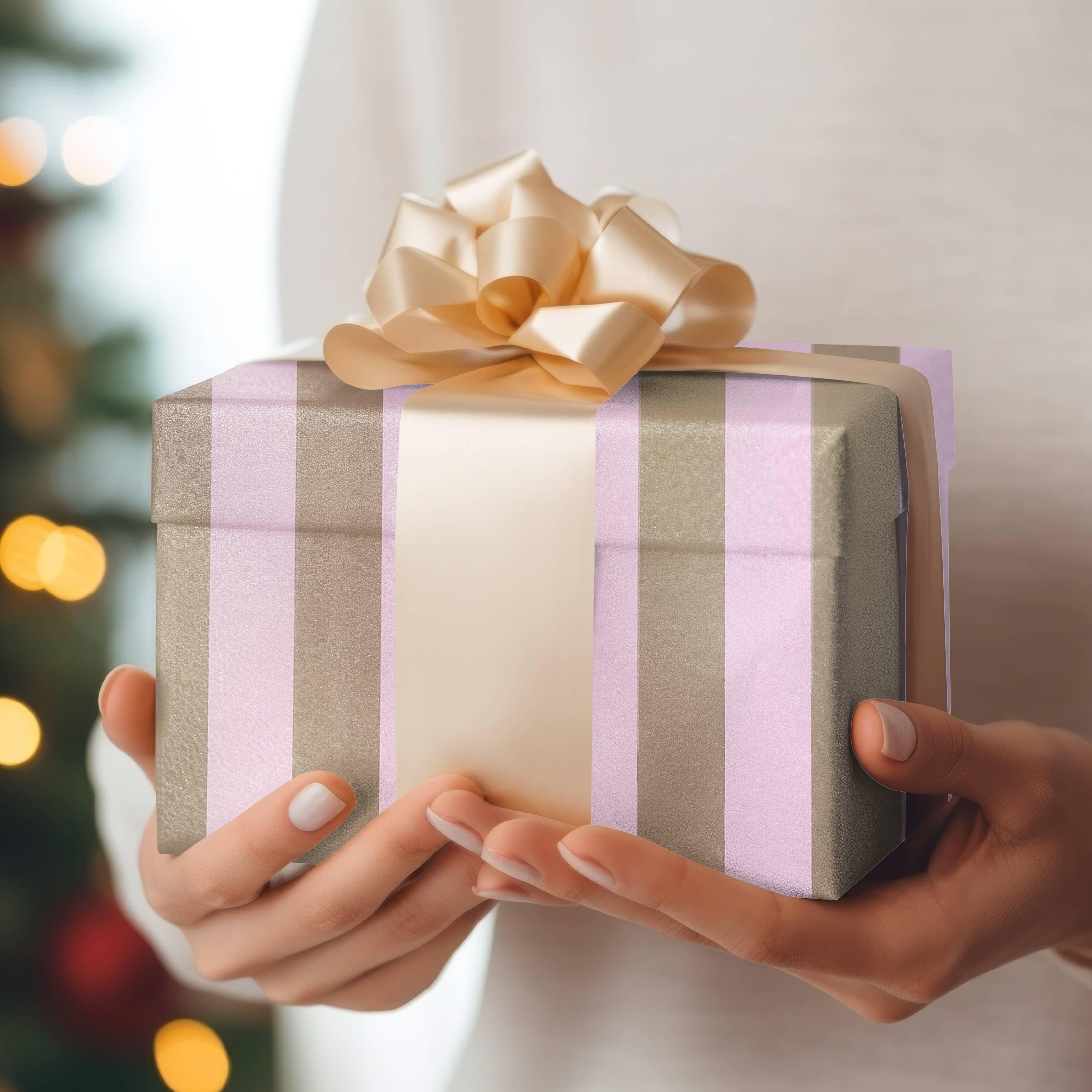 Pink and Gold Stripes Wrapping paper (pack of 5) RETURN GIFTS Pretty UR Party