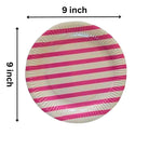 Pink Stripes Paper Plates - Pack of 10 THEME PARTIES Pretty UR Party