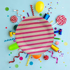 Pink Stripes Paper Plates - Pack of 10 THEME PARTIES Pretty UR Party