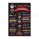 Pirate Theme Chalkboard Poster PERSONALISED Pretty UR Party