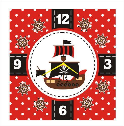 Personalised Pirate Clock THEME PARTIES Pretty UR Party