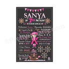 Girly Pirate Theme Chalkboard Poster PERSONALISED Pretty UR Party