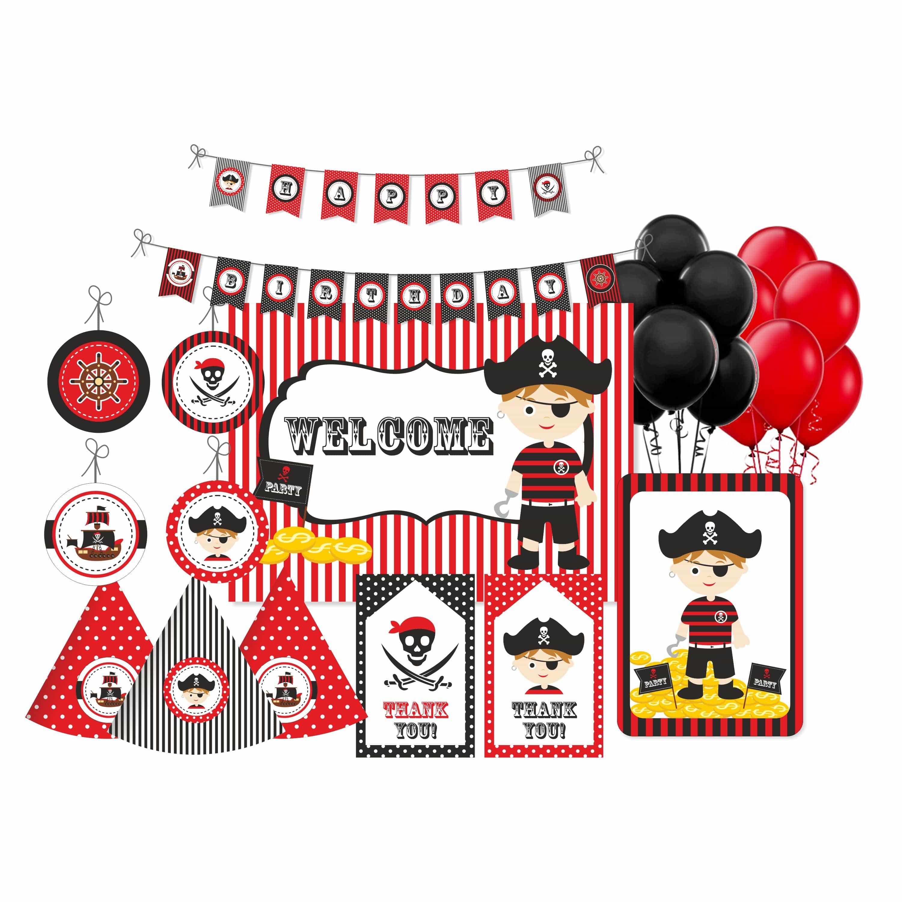 Pirate Party Decorations Kit- 80 Pieces Combo Pack BIRTHDAYS Pretty UR Party