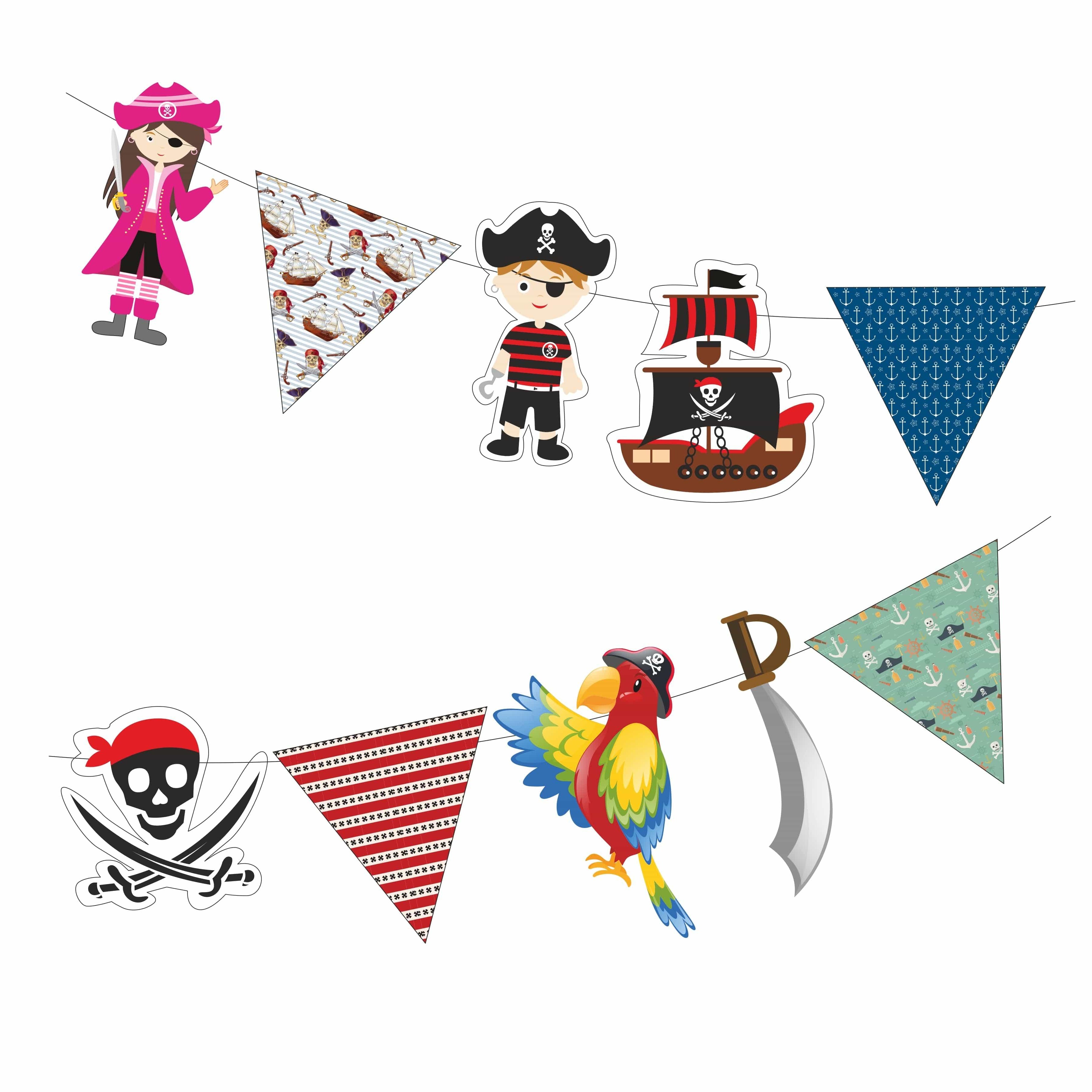 Pirate Paper Garland - Die cut THEME PARTIES Pretty UR Party