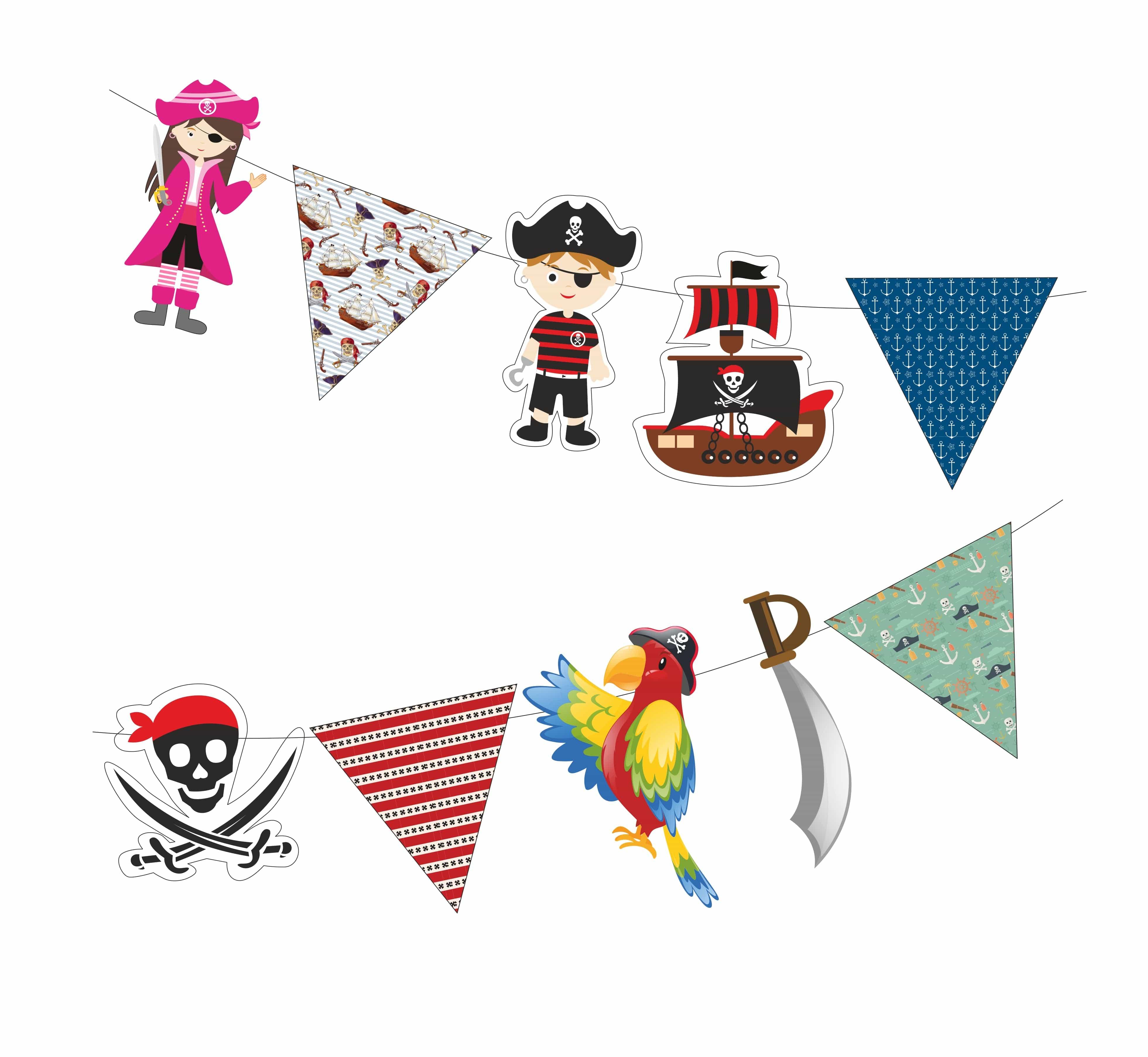 Pirate Paper Garland - Die cut THEME PARTIES Pretty UR Party