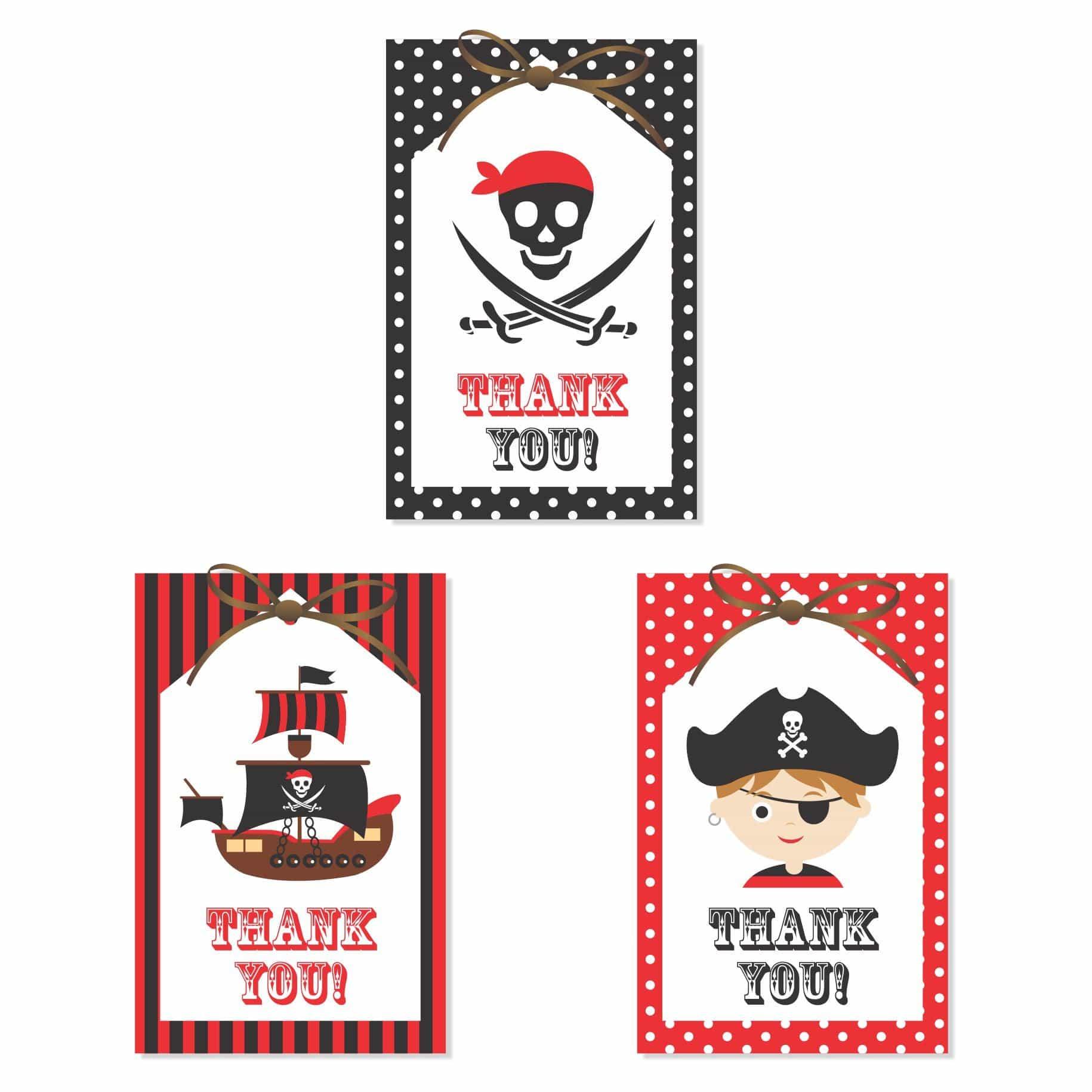 Pirate Thank you Tags THEME PARTIES Pretty UR Party