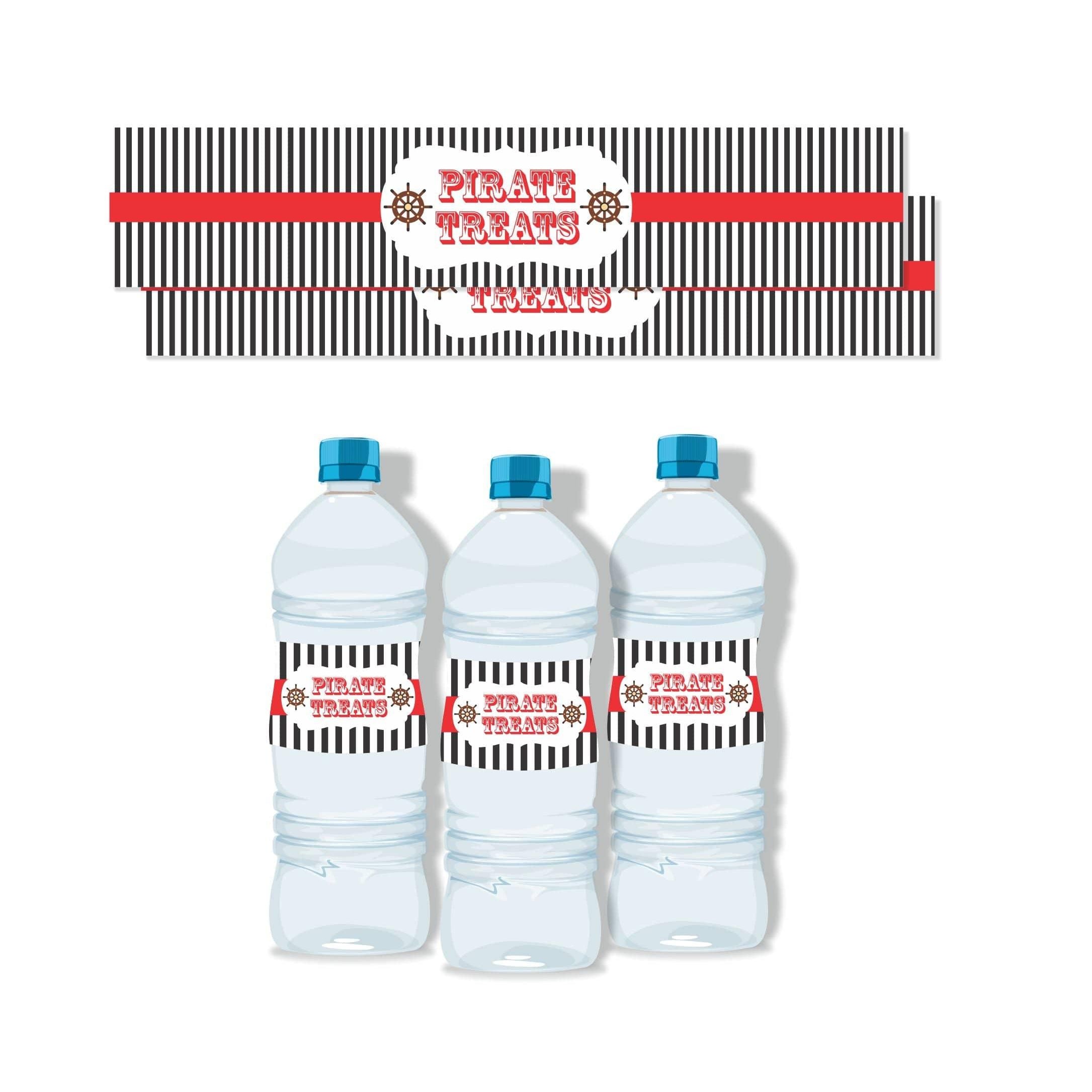 Pirate Water Bottle Labels THEME PARTIES Pretty UR Party
