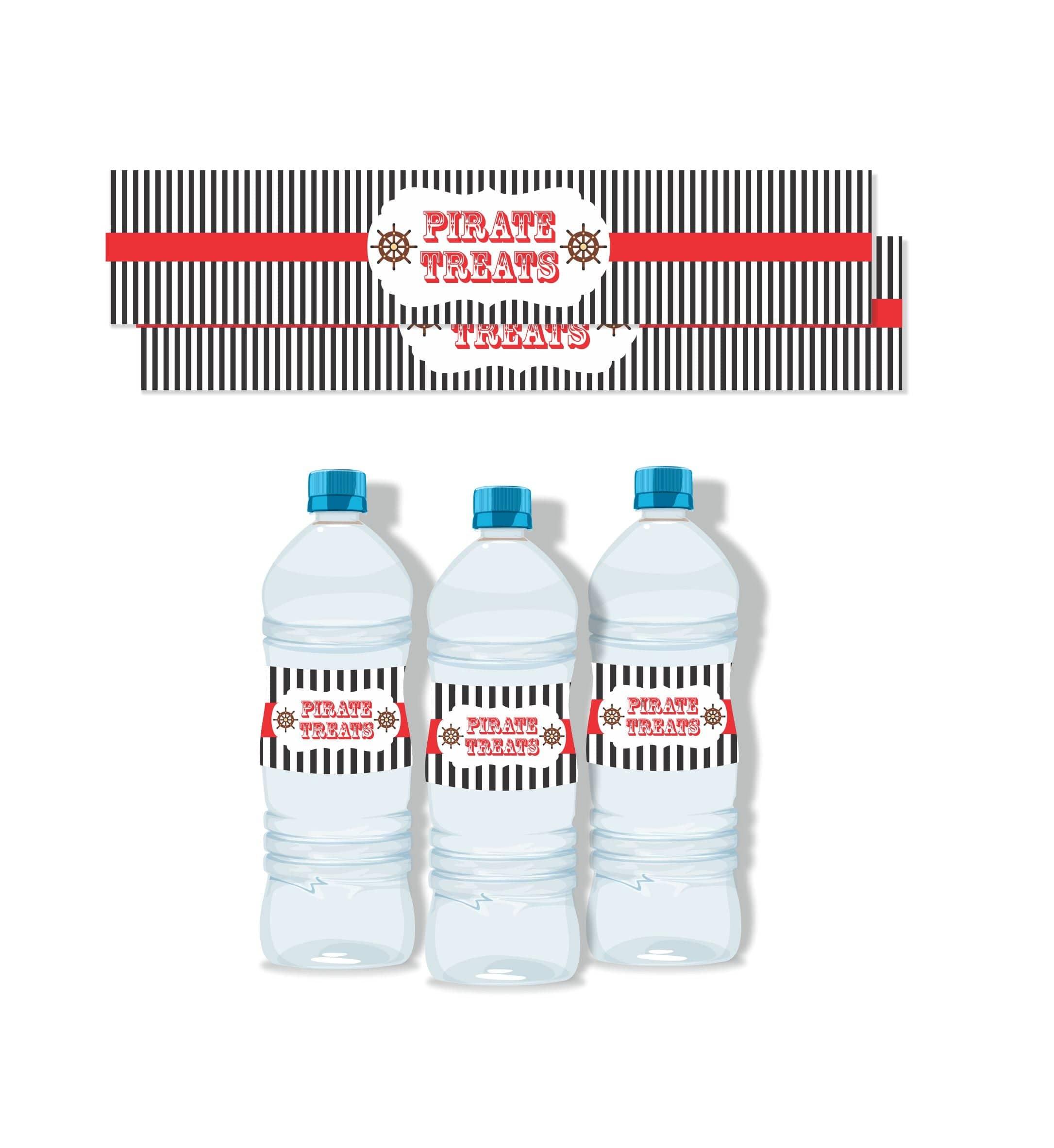 Pirate  Water Bottle Labels THEME PARTIES Pretty UR Party