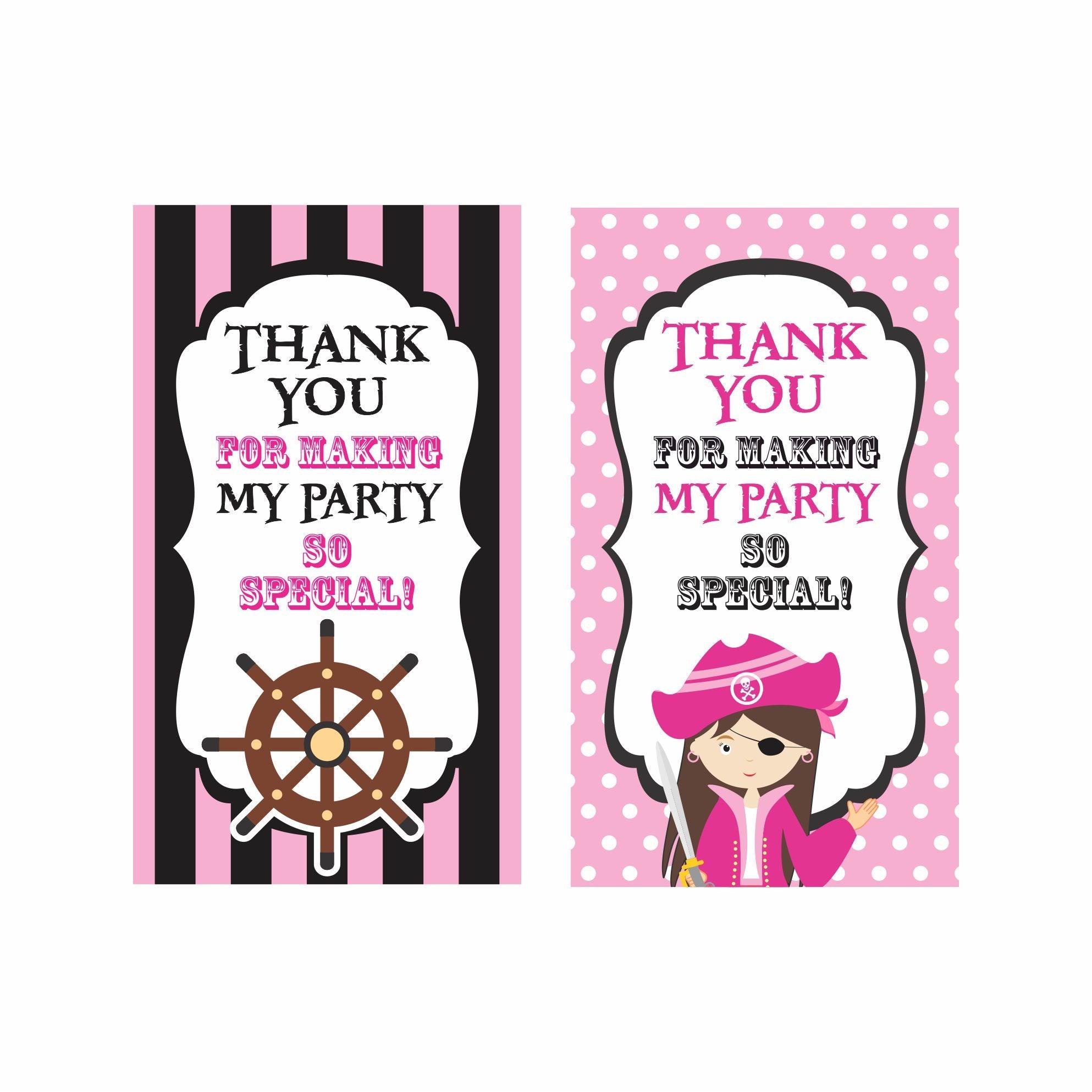 Girly Pirate Theme Thank you Tags THEME PARTIES Pretty UR Party