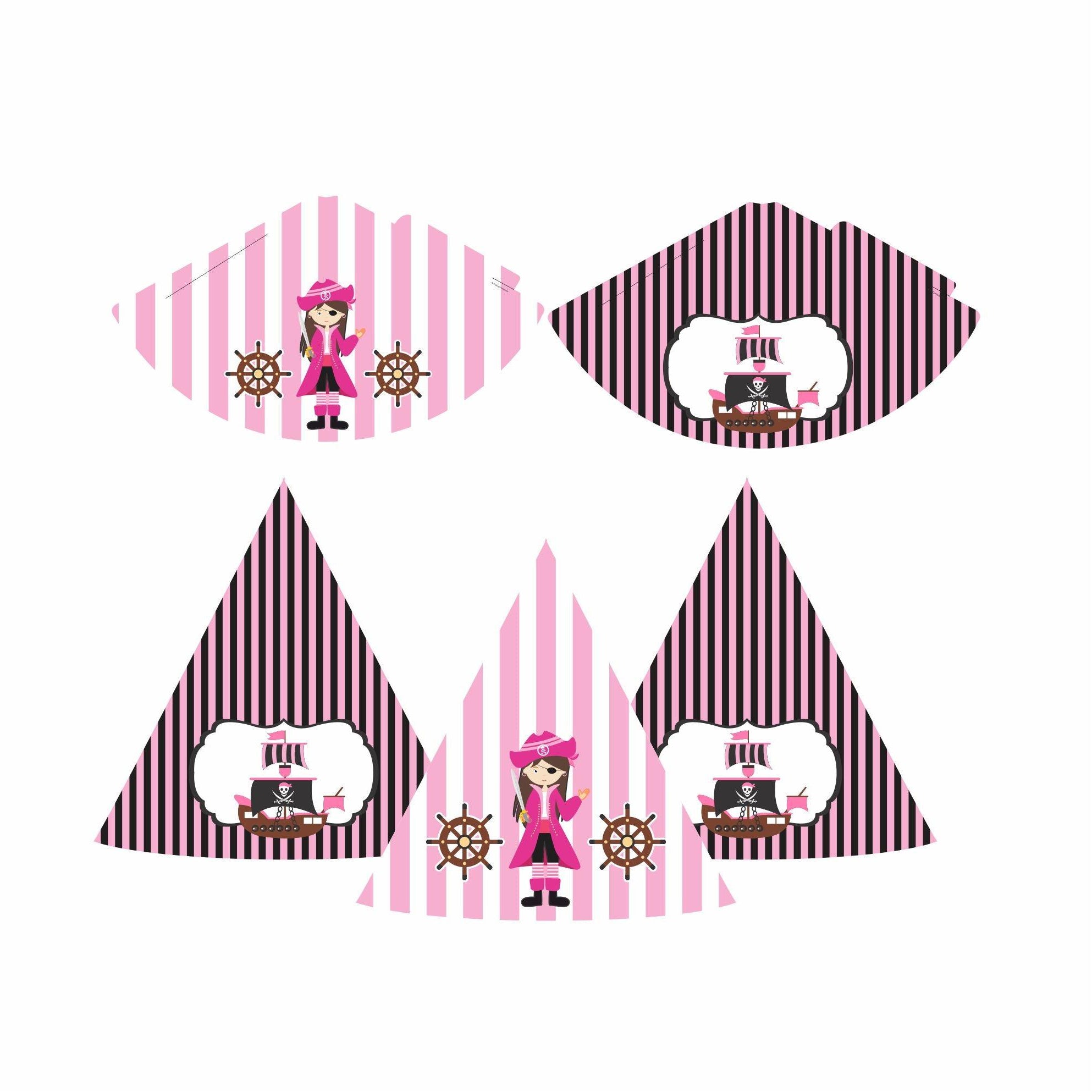 Girly Pirate Theme Hats - Pack of 10 THEME PARTIES Pretty UR Party