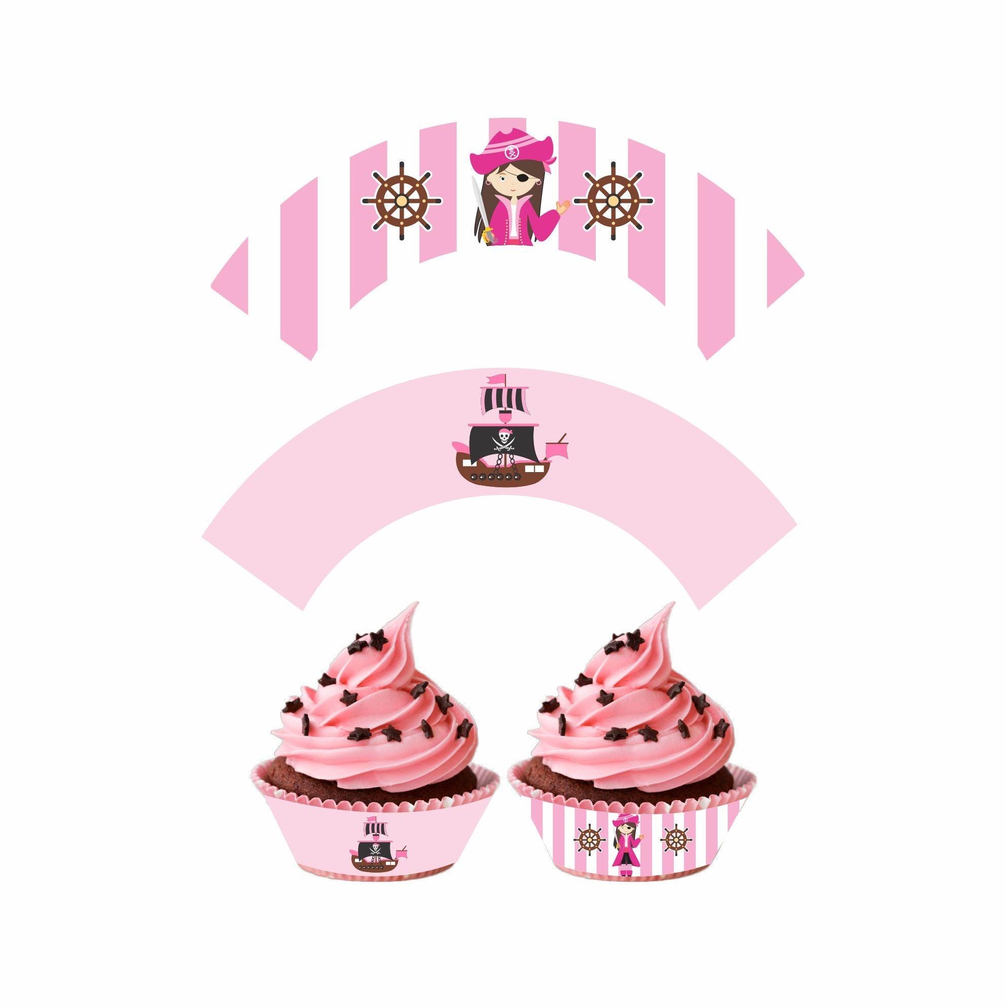 Girly Pirate Theme Cupcake Wrappers THEME PARTIES Pretty UR Party
