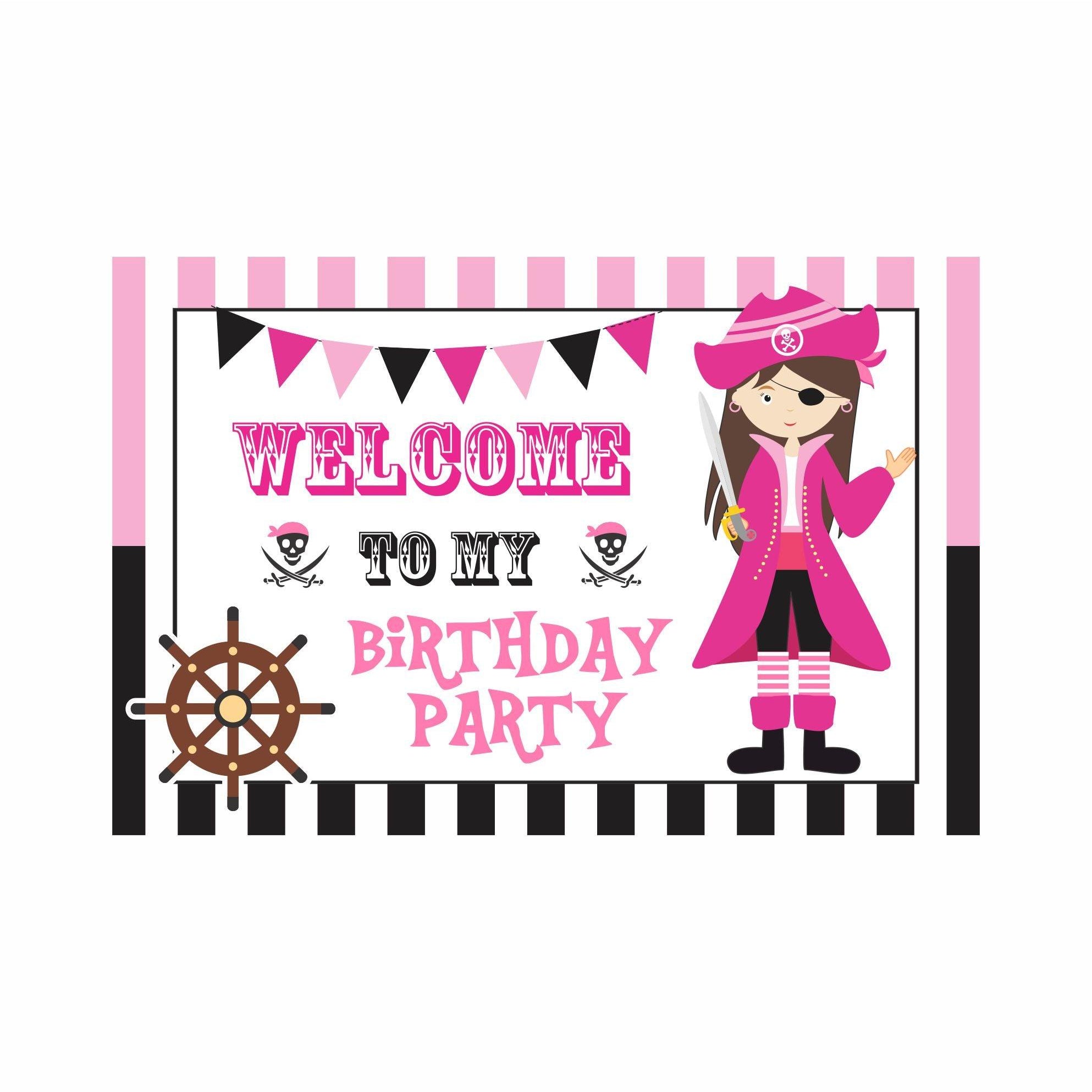 Girly Pirate Theme Entrance Banner / Door Sign THEME PARTIES Pretty UR Party