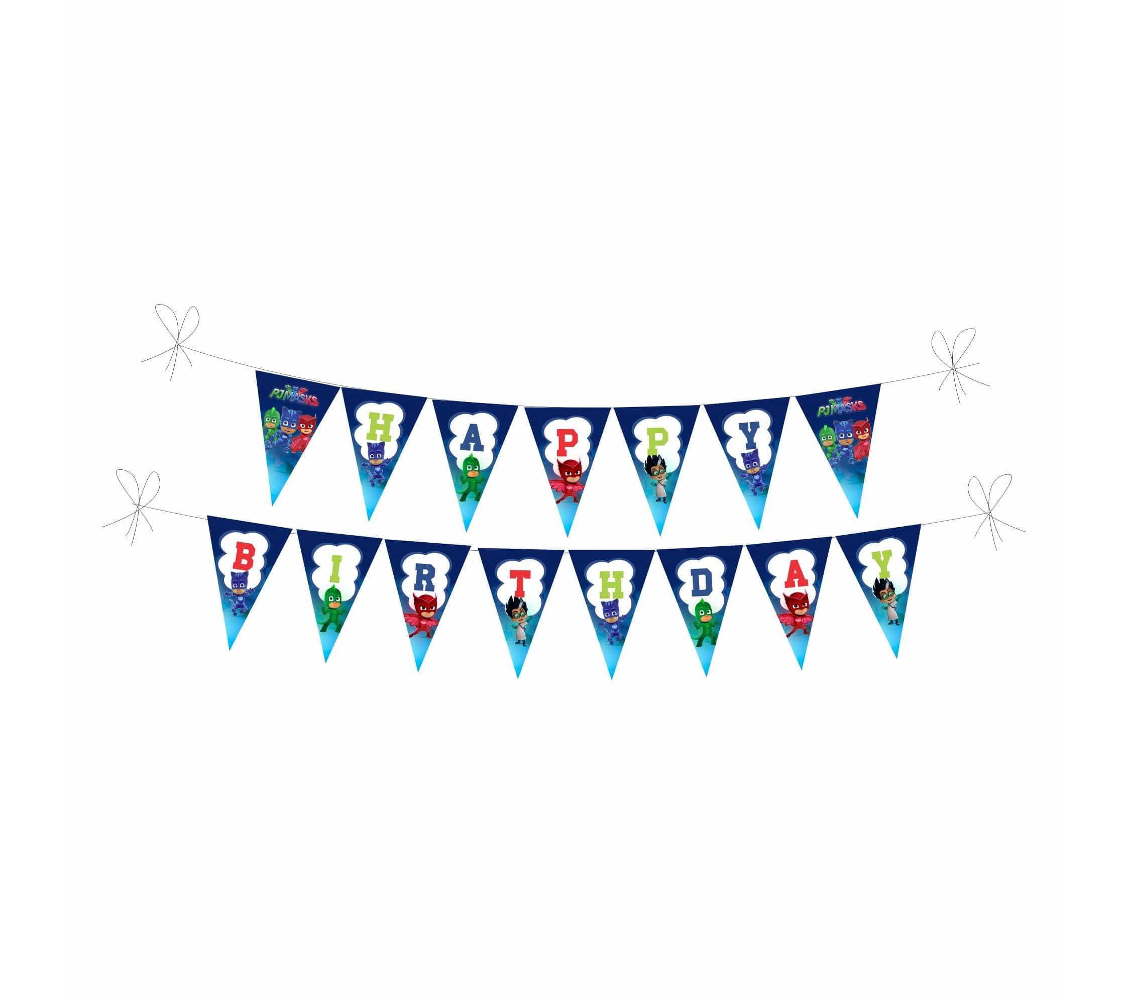 PJ Masks Theme Bunting BIRTHDAYS Pretty UR Party