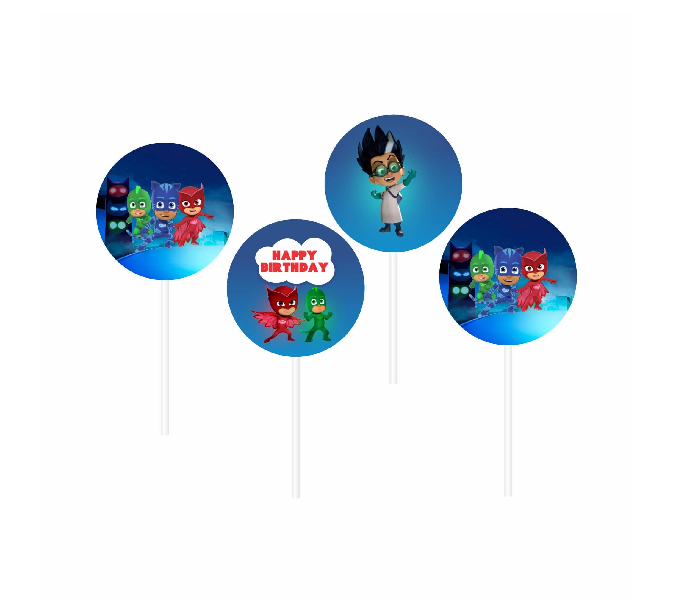PJ Masks Theme Cupcake / Food Toppers THEME PARTIES Pretty UR Party