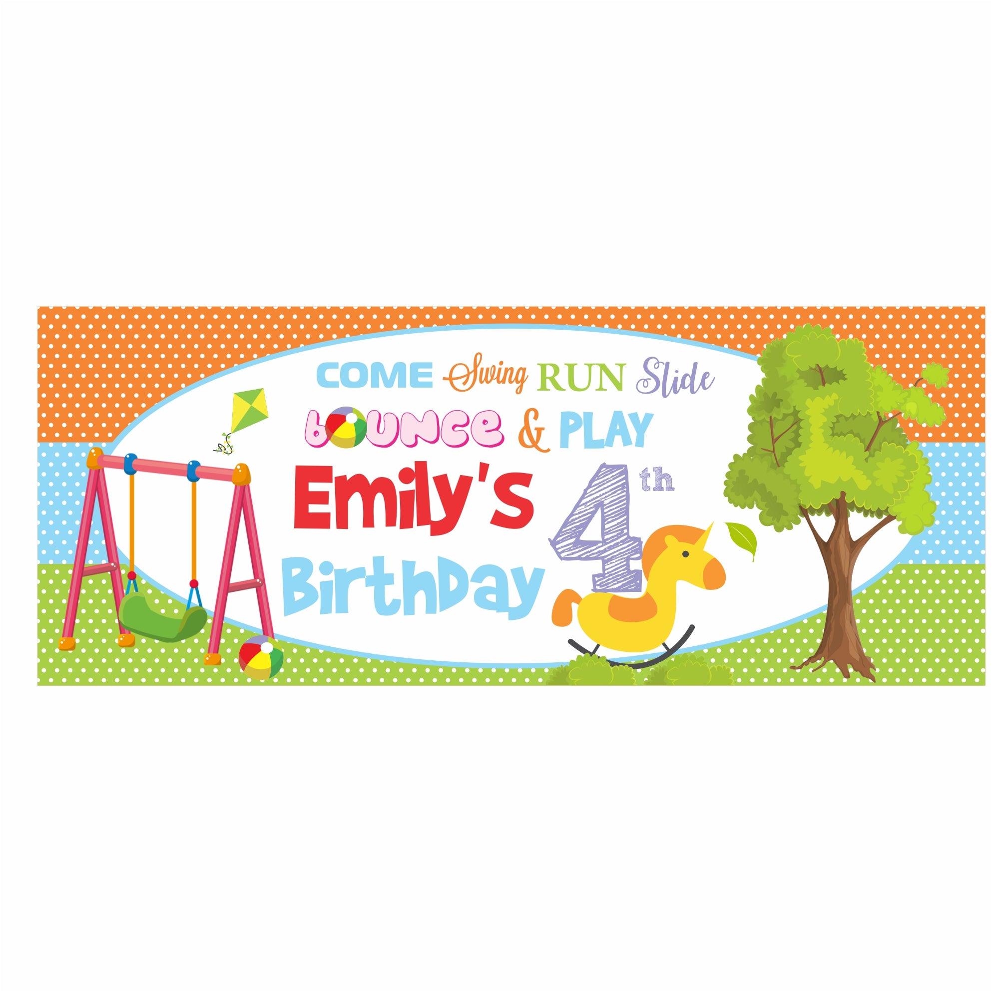Personalized Playground Theme Banner 30in ALL PARTY SUPPLIES Pretty UR Party