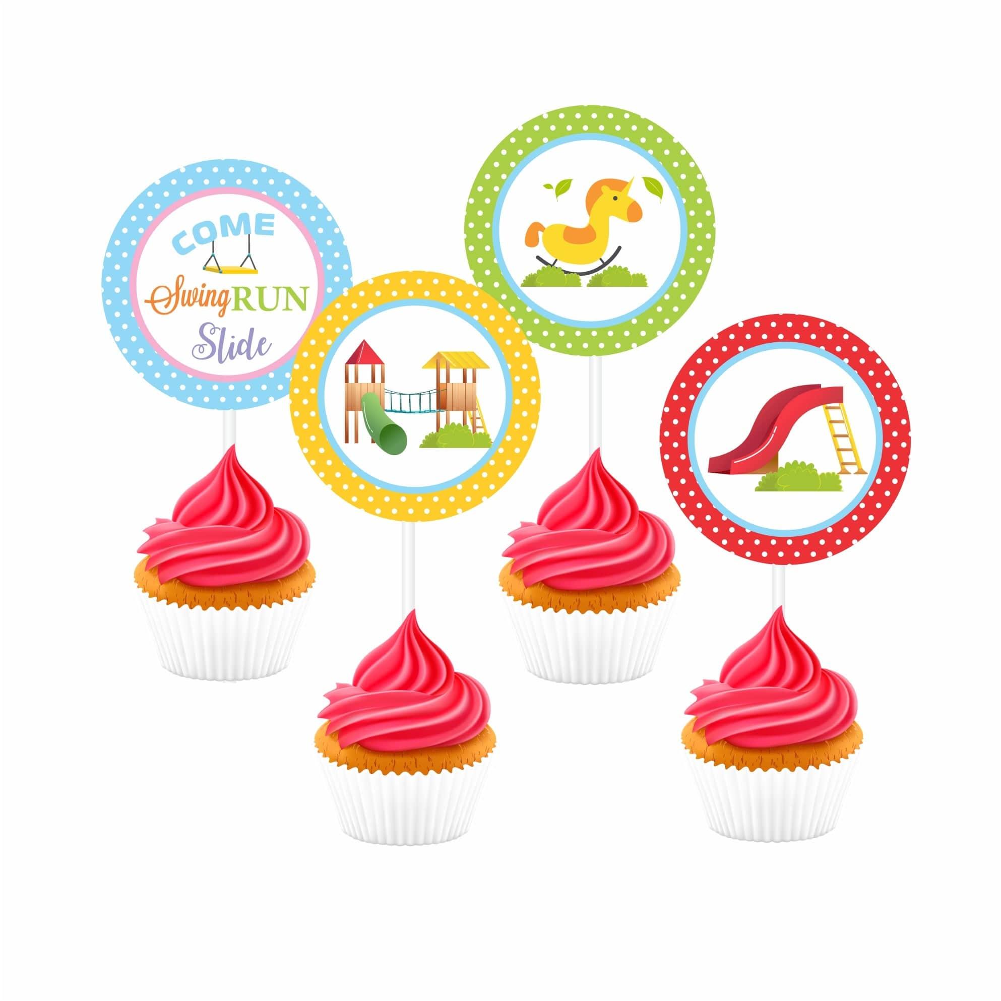 Playground Theme Cupcake / Food Toppers THEME PARTIES Pretty UR Party