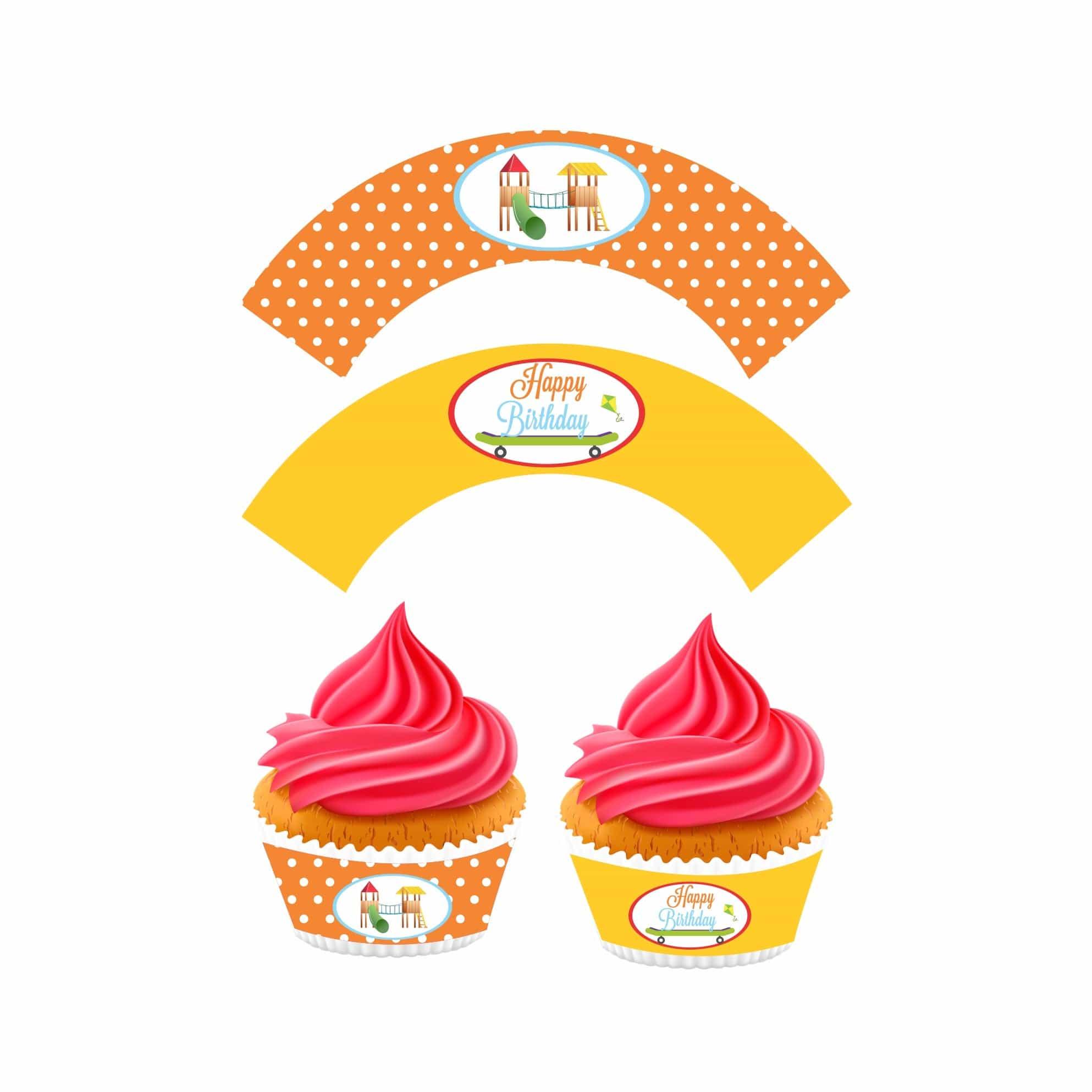 Playground Theme Cupcake Wrappers THEME PARTIES Pretty UR Party