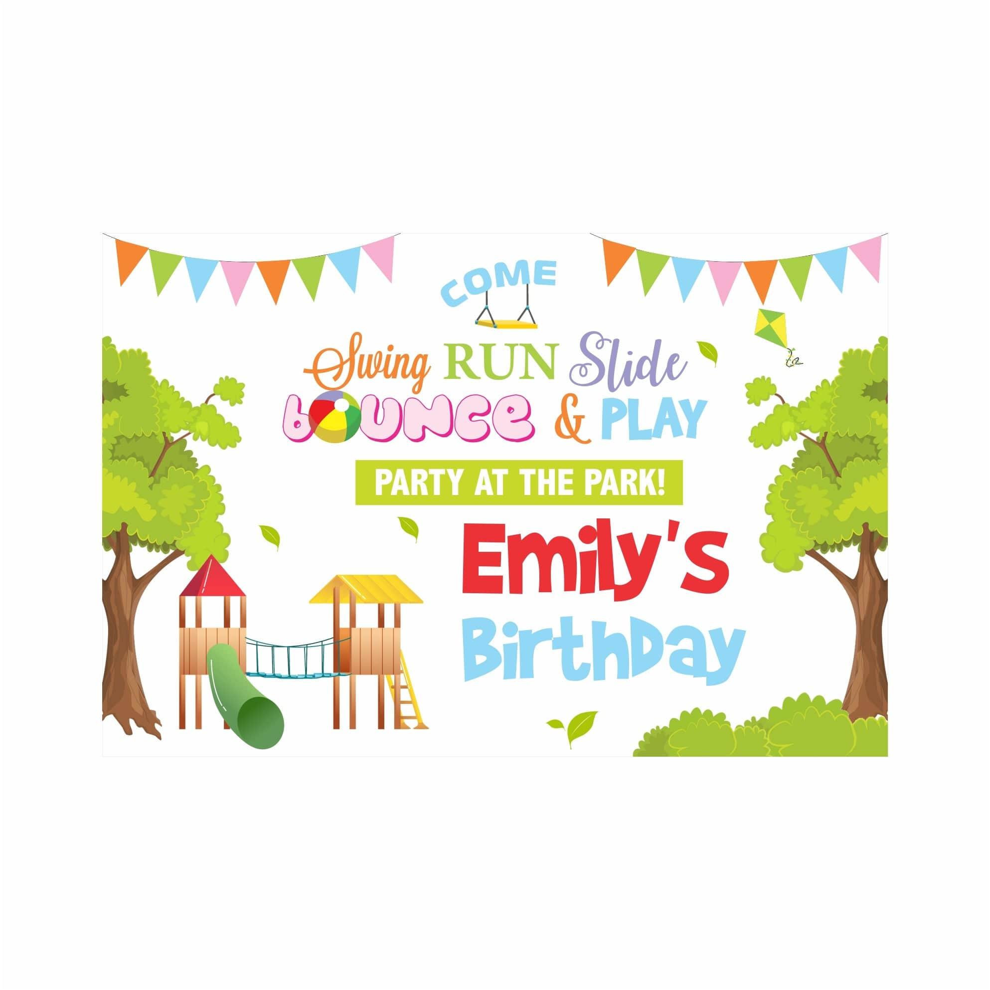 Playground Theme Backdrop PERSONALISED Pretty UR Party