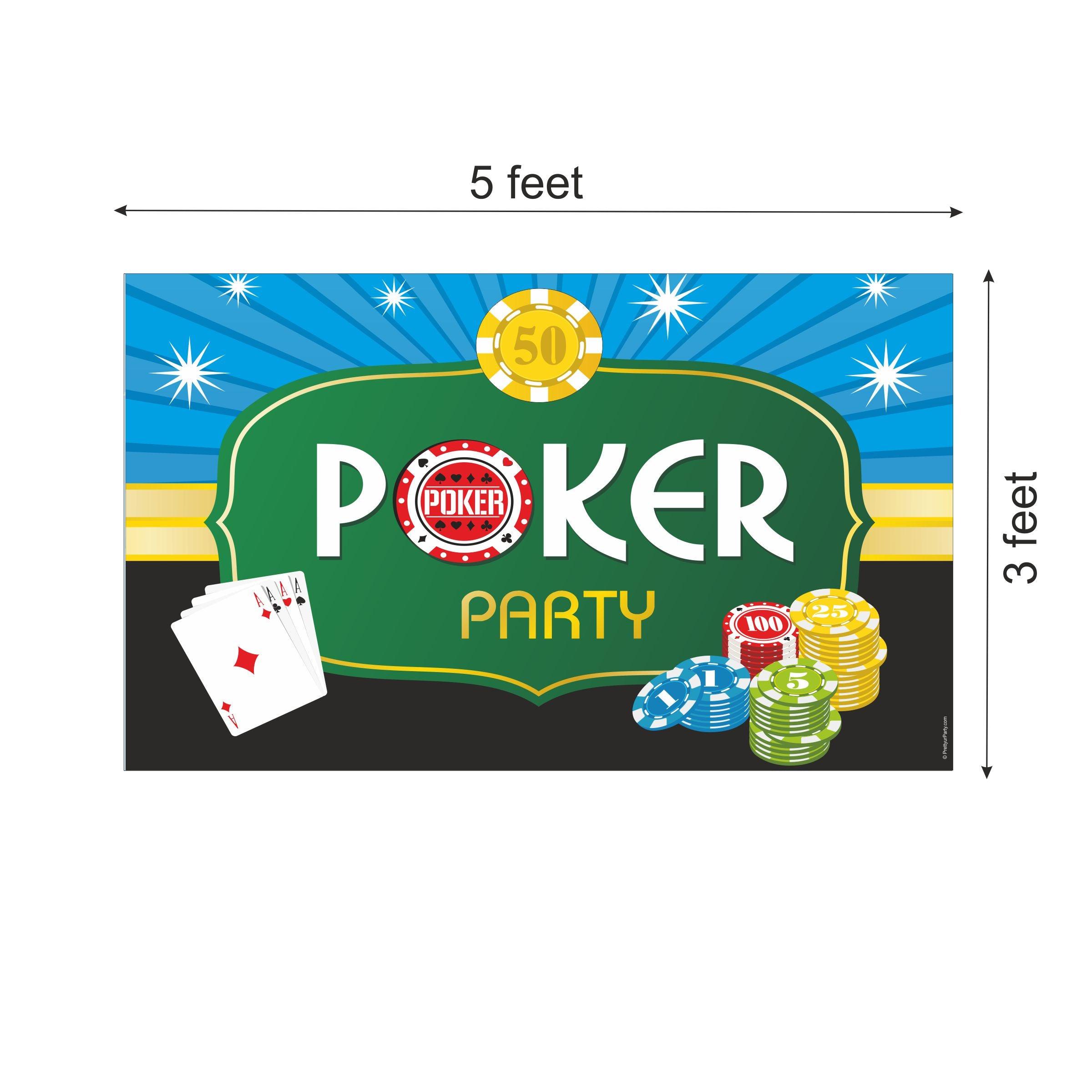 Poker Party Theme Backdrop PERSONALISED Pretty UR Party